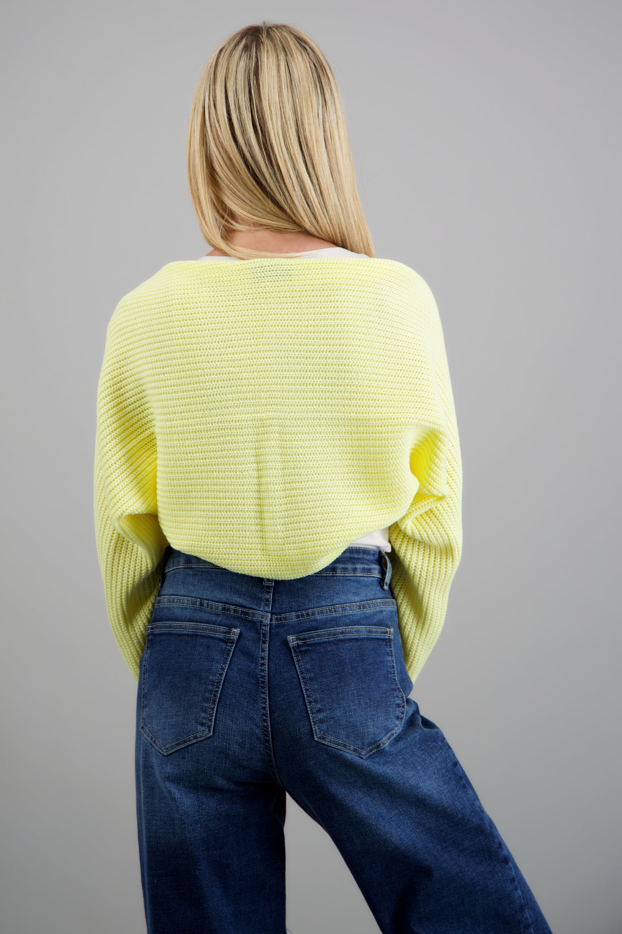 Cardigan bolero en tejido AMARILLO PASTEL