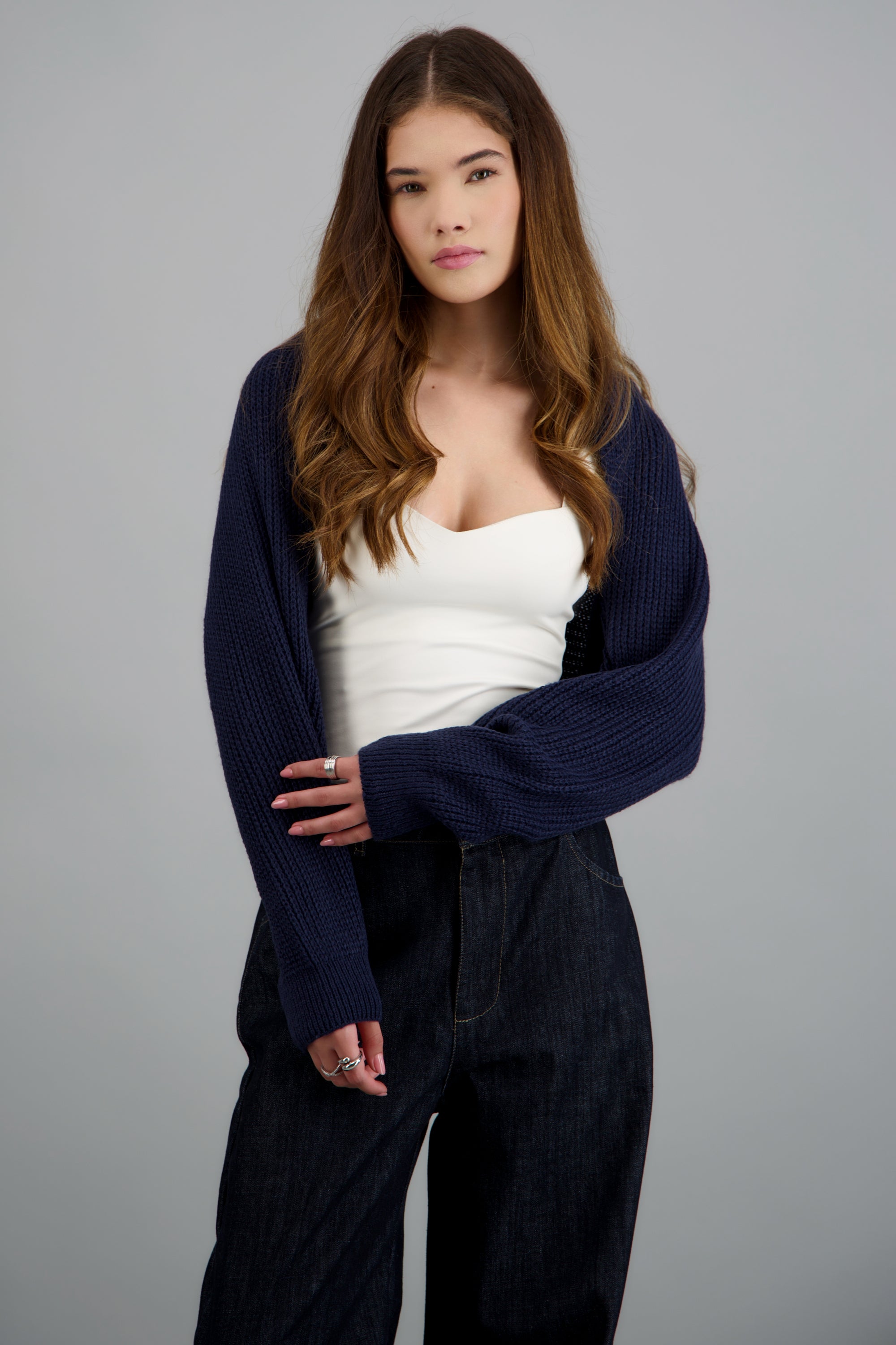 Cardigan bolero en tejido MARINO