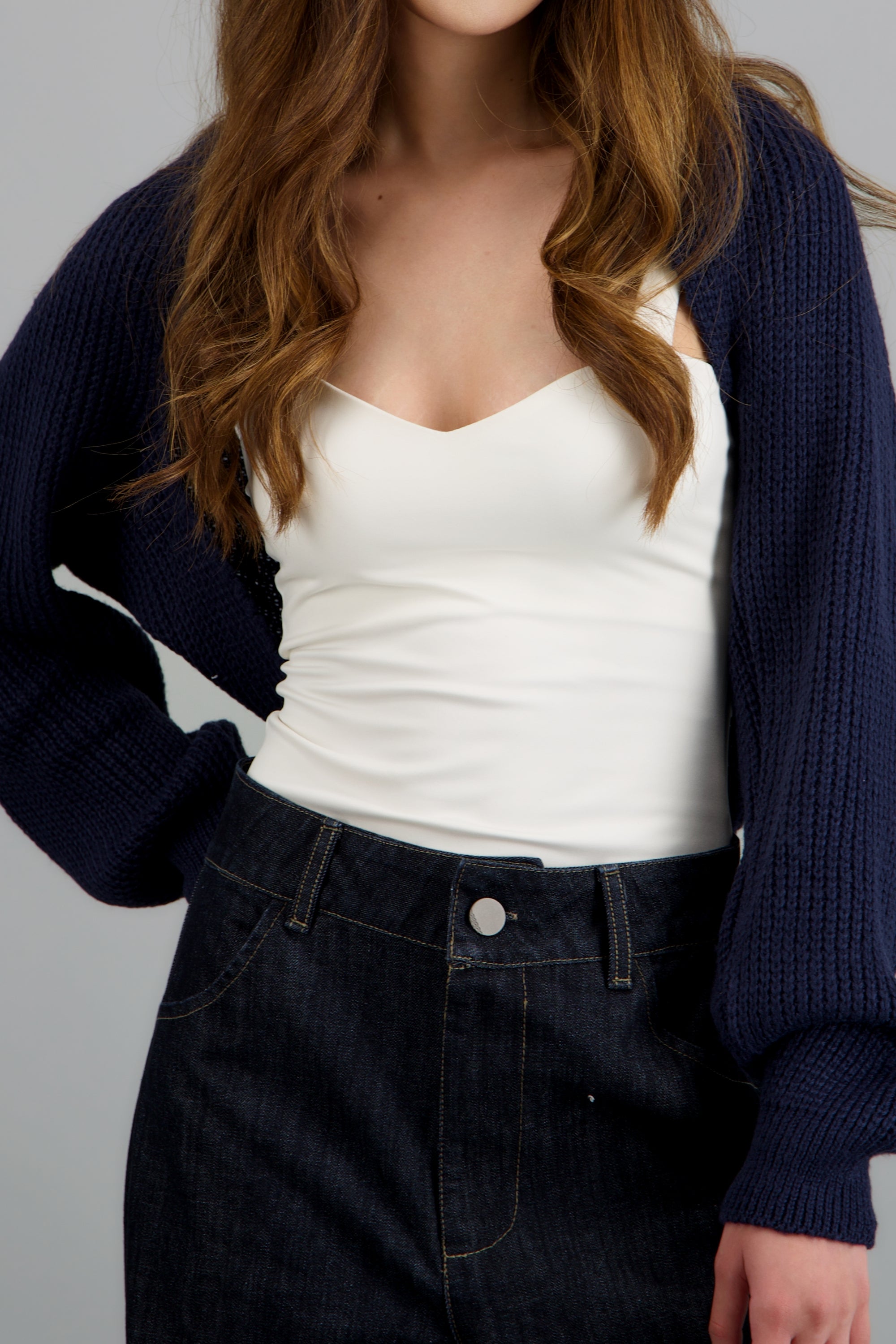 Cardigan bolero en tejido MARINO