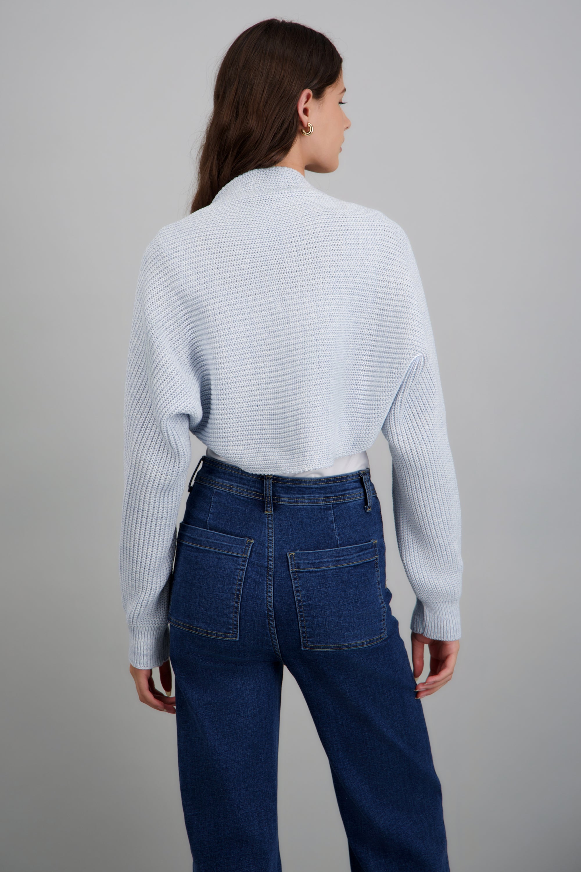 Cardigan bolero en tejido AZUL CIELO