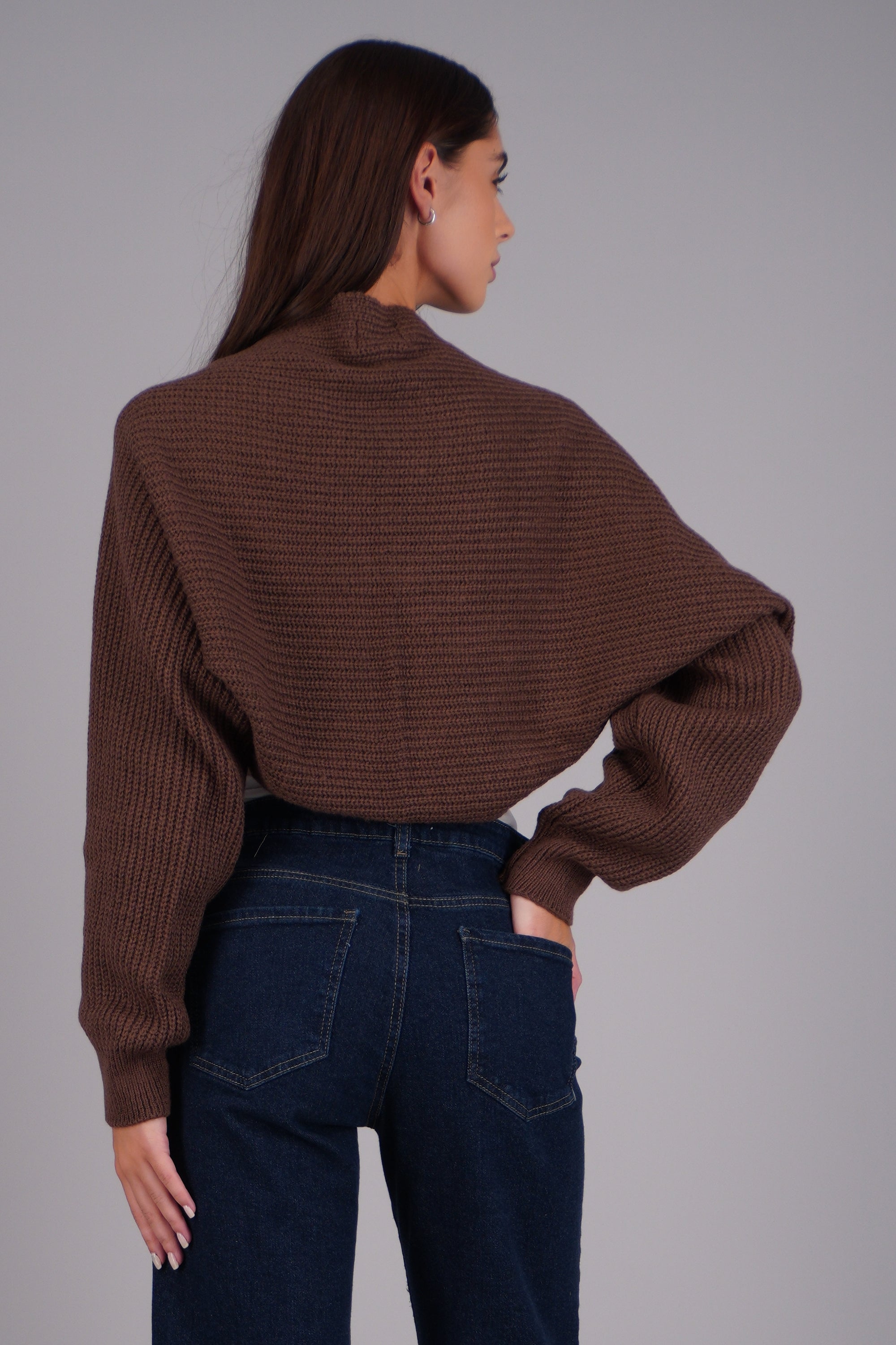 Cardigan bolero en tejido CHOCOLATE