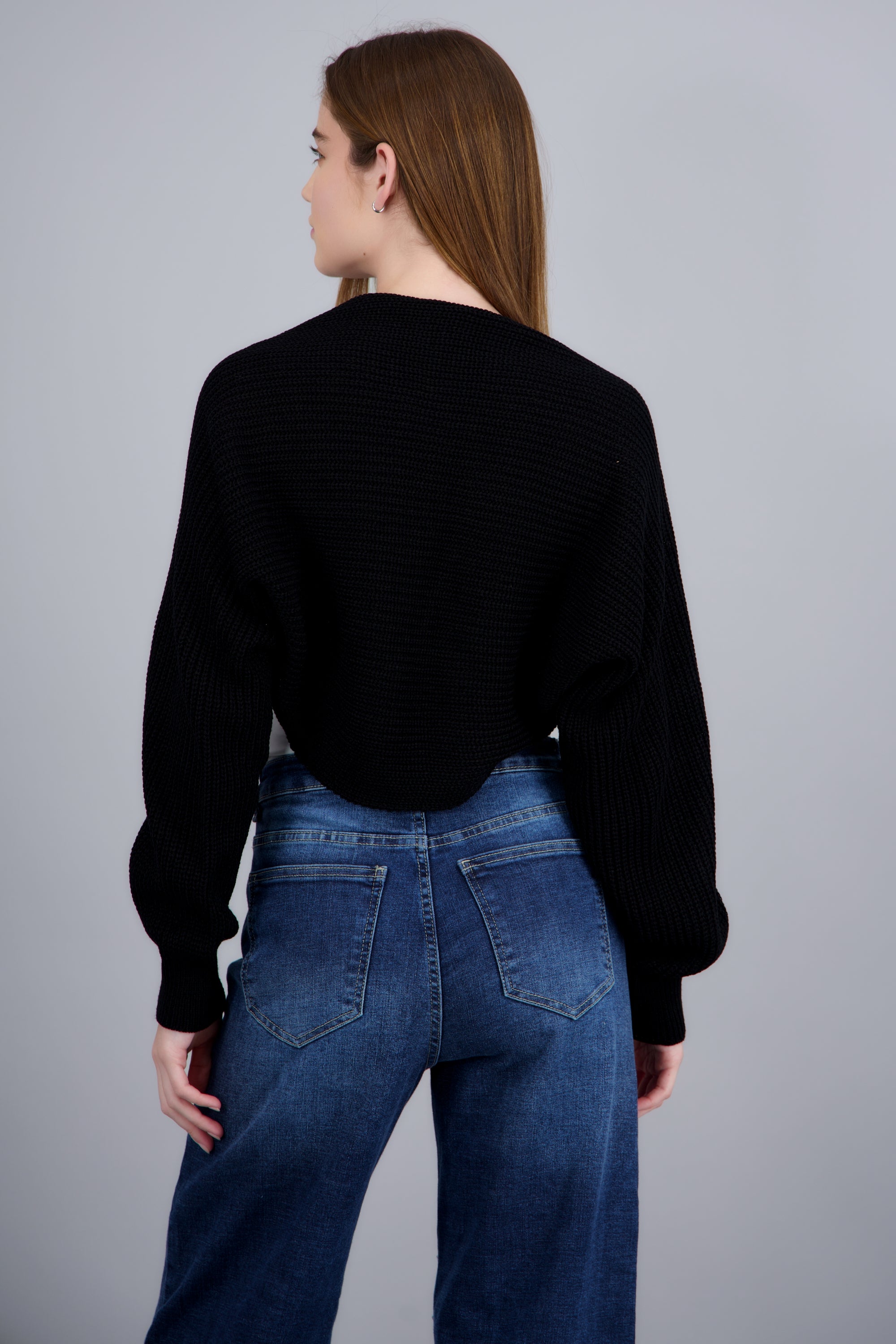 Cardigan bolero en tejido NEGRO