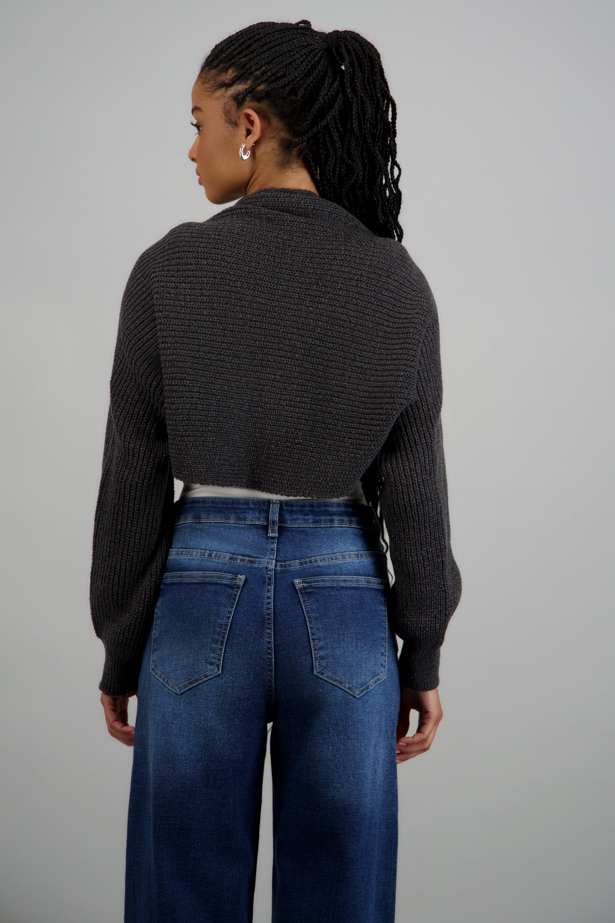 Cardigan bolero en tejido GRIS JASPE