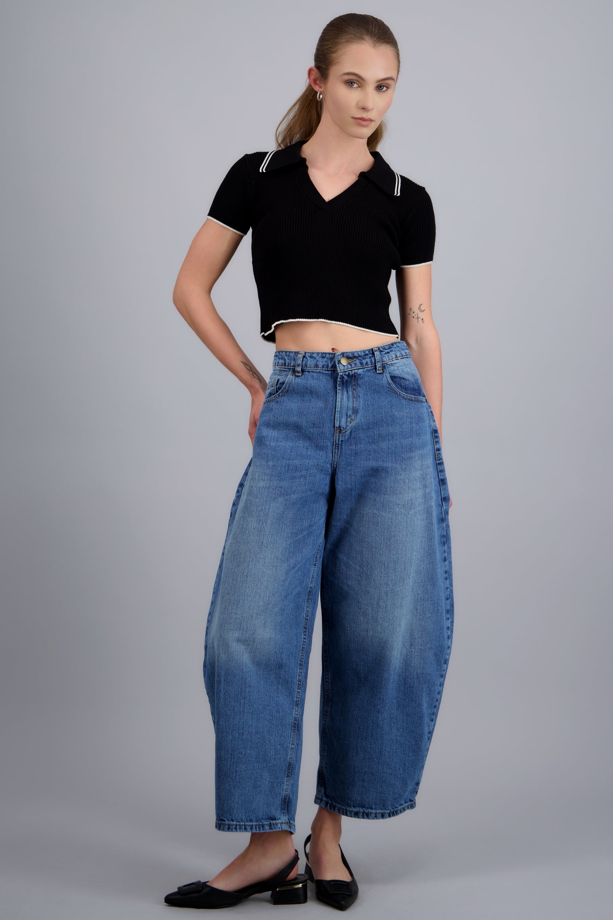 Jeans balloon tiro medio MEDIUM WASH