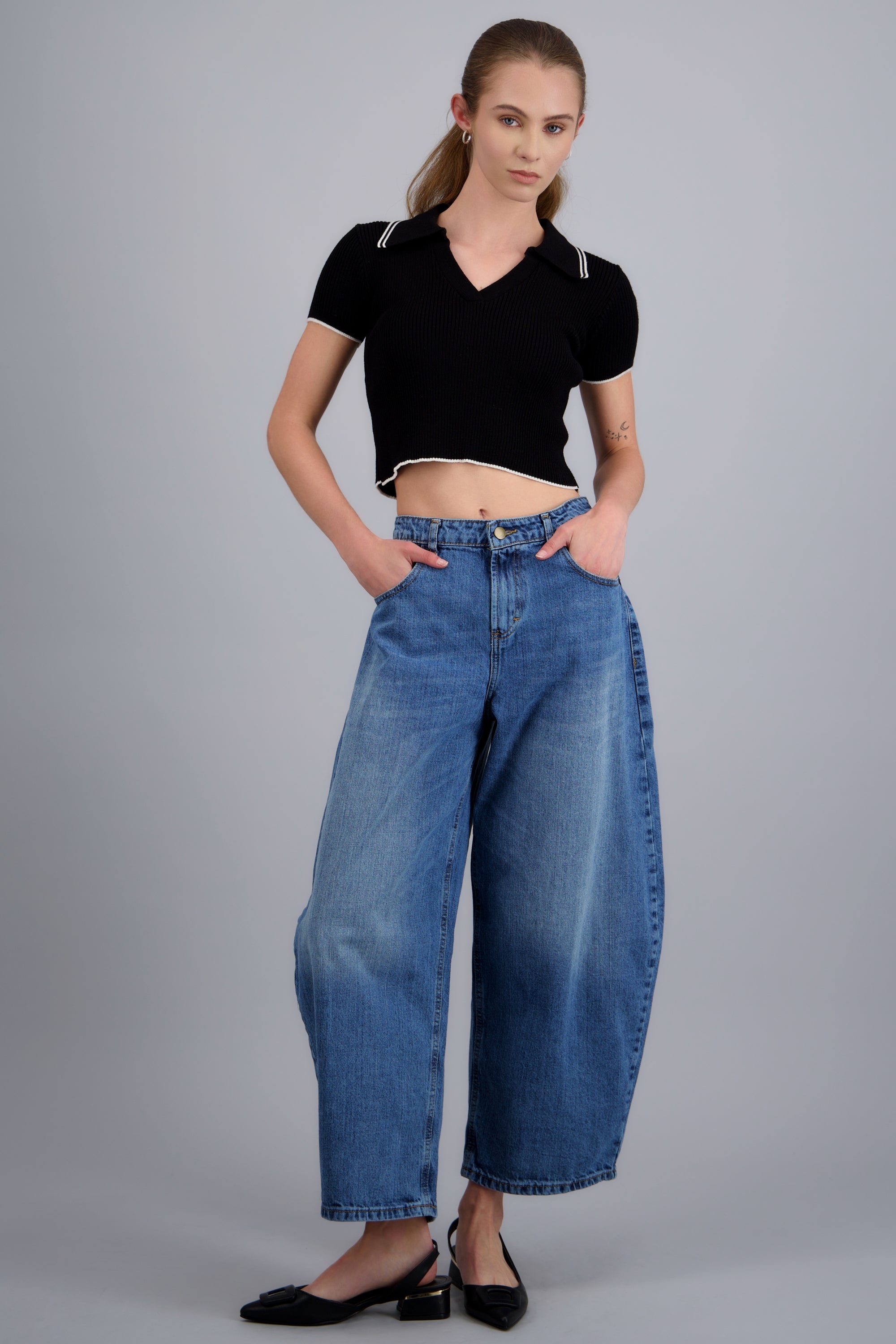 Jeans balloon tiro medio MEDIUM WASH