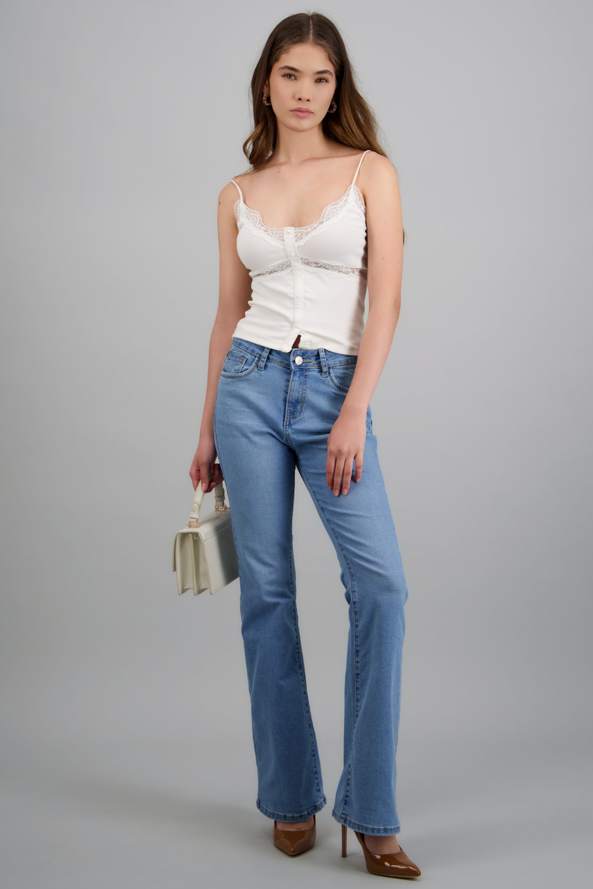 Jeans flare slim BLEACHED