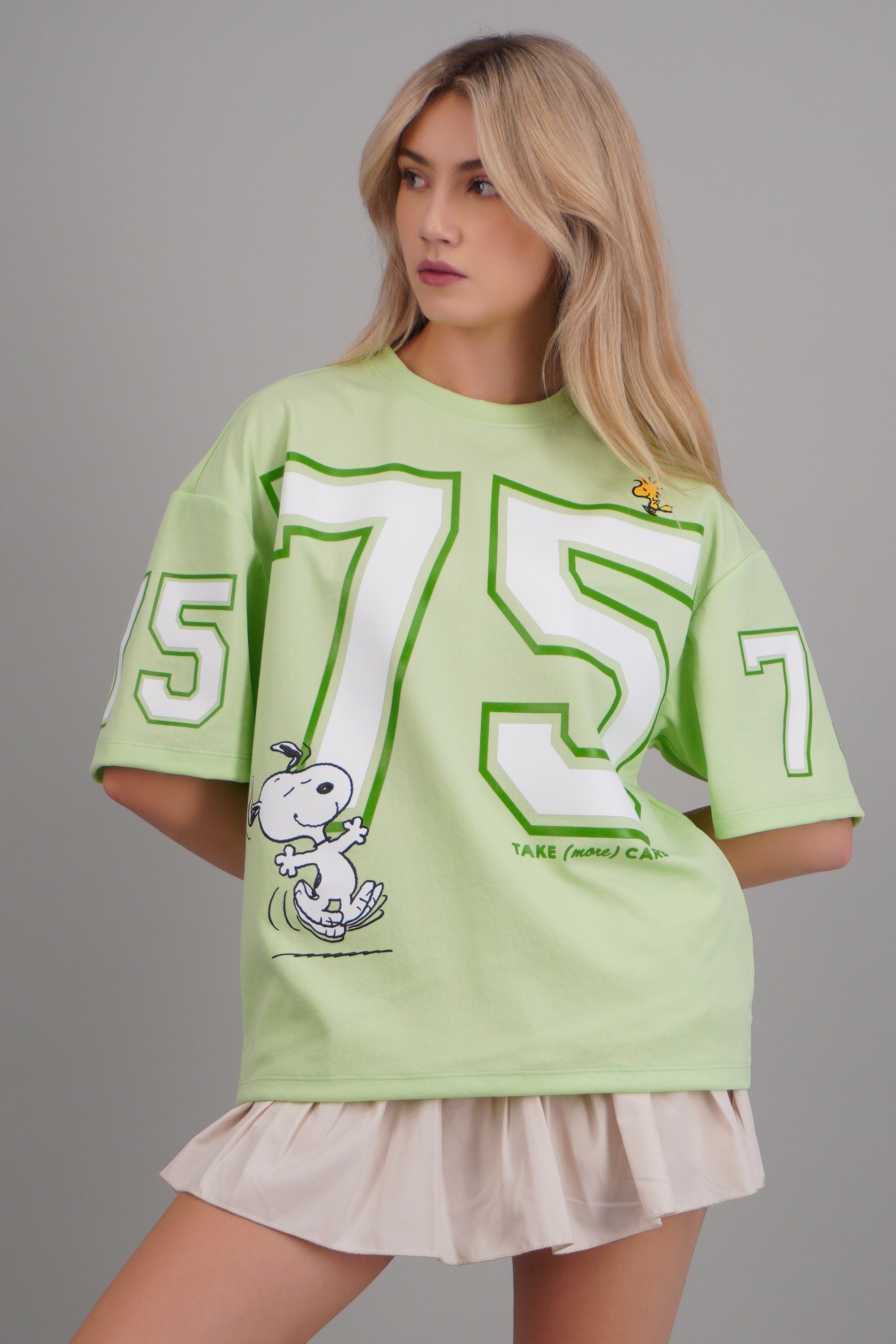 Playera deportiva Snoopy VERDE CLARO