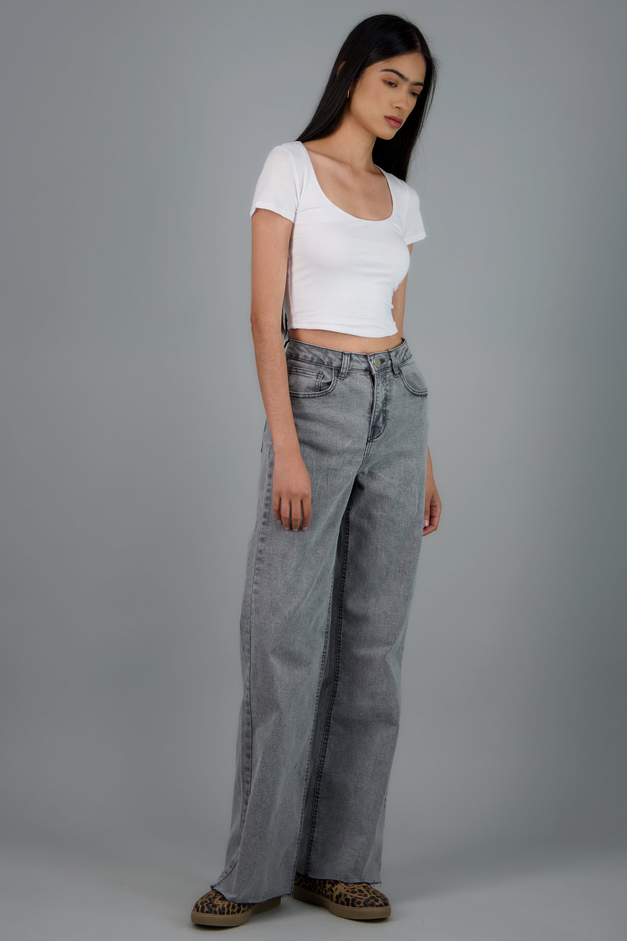 Top escote redondo manga corta BLANCO