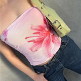 Top mesh estampado flor