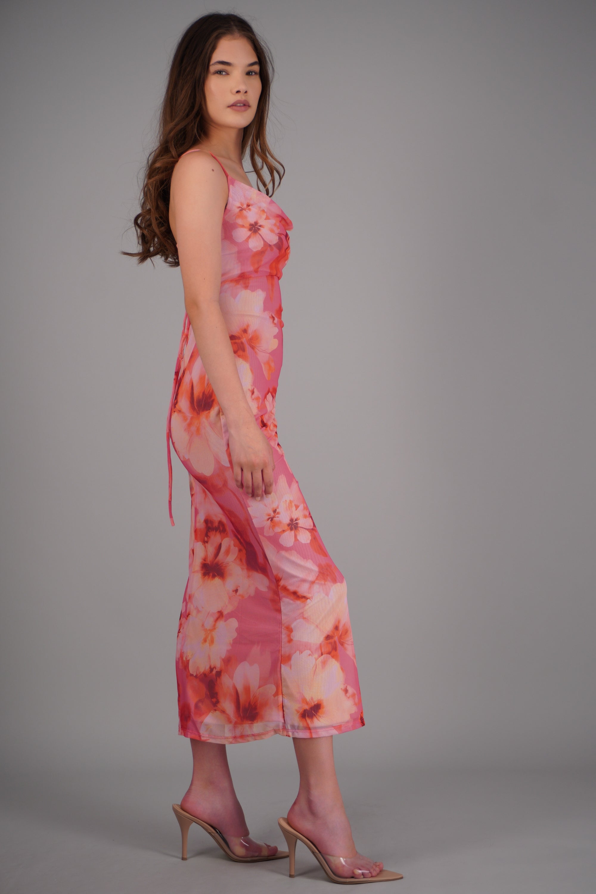 Vestido estampado flores ROSA COMBO