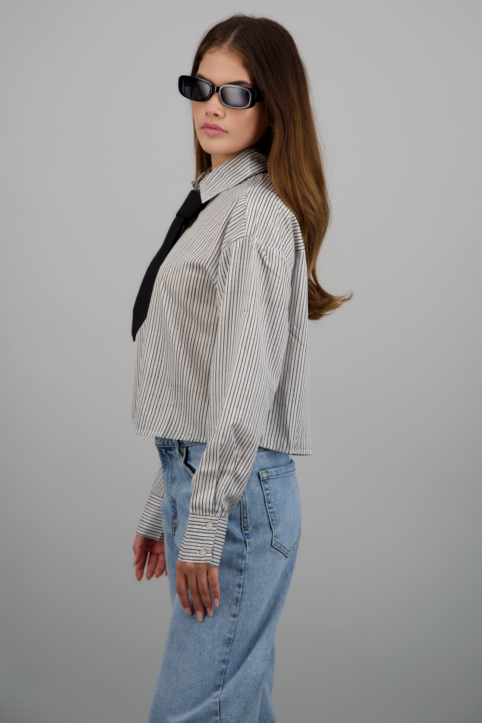 Camisa rayas sastre con corbata BLANCO COMBO