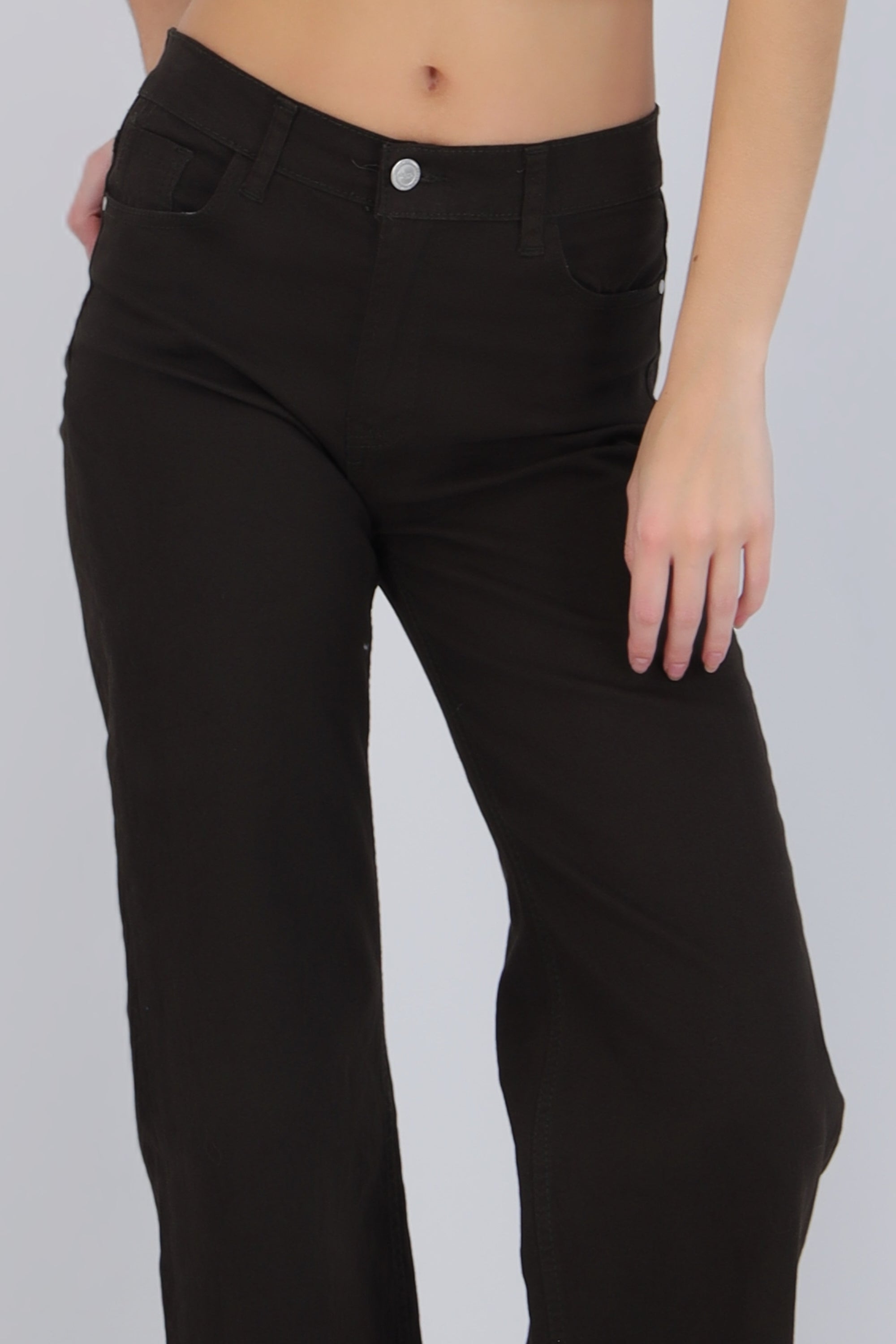 Jeans wide leg dobladillo