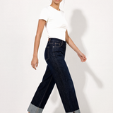 Jeans wide leg dobladillo