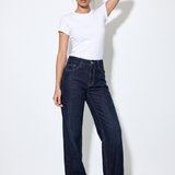 Jeans wide leg dobladillo