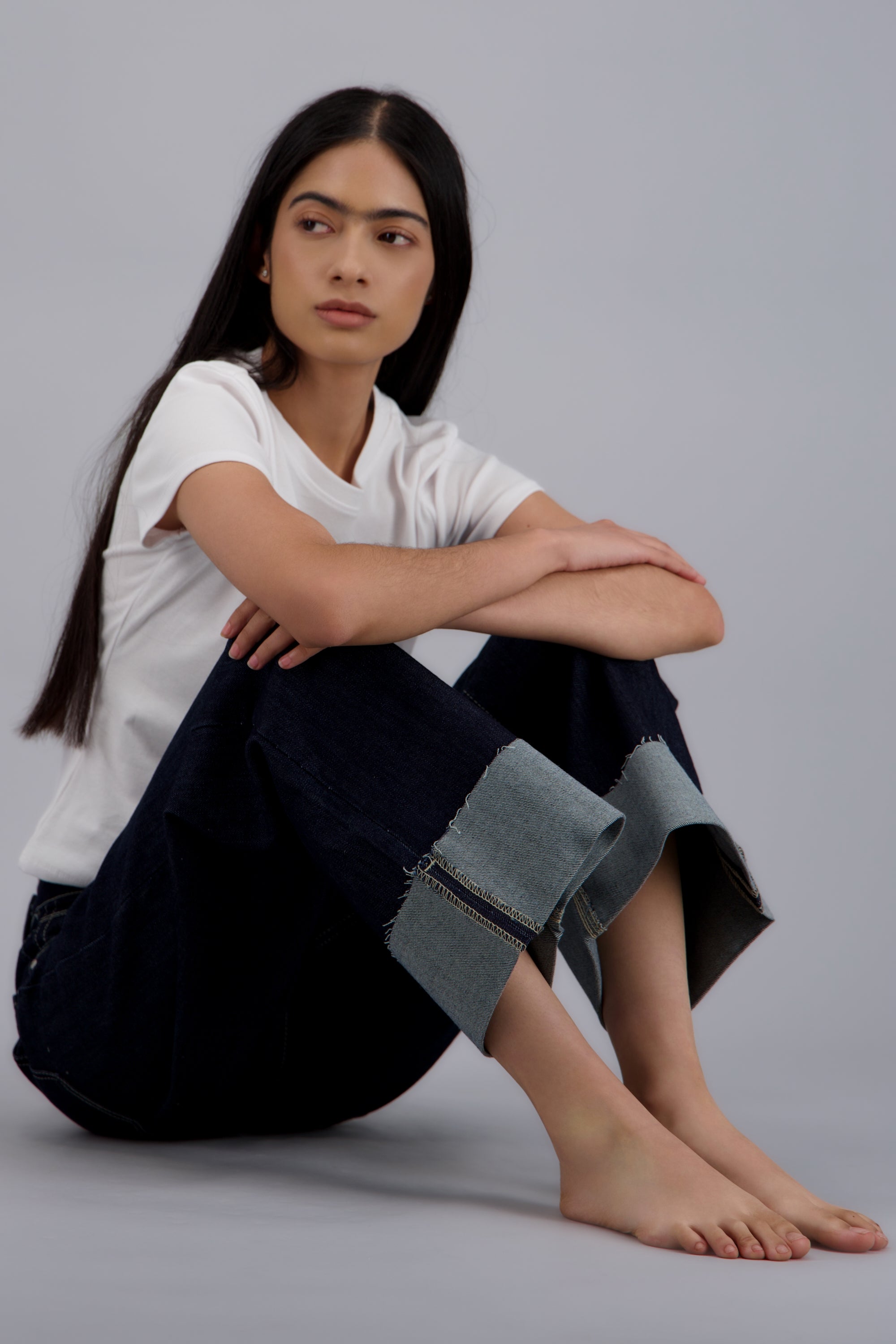 Jeans wide leg dobladillo INDIGO