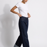 Jeans wide leg dobladillo