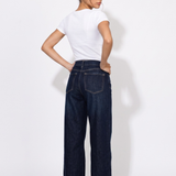Jeans wide leg dobladillo