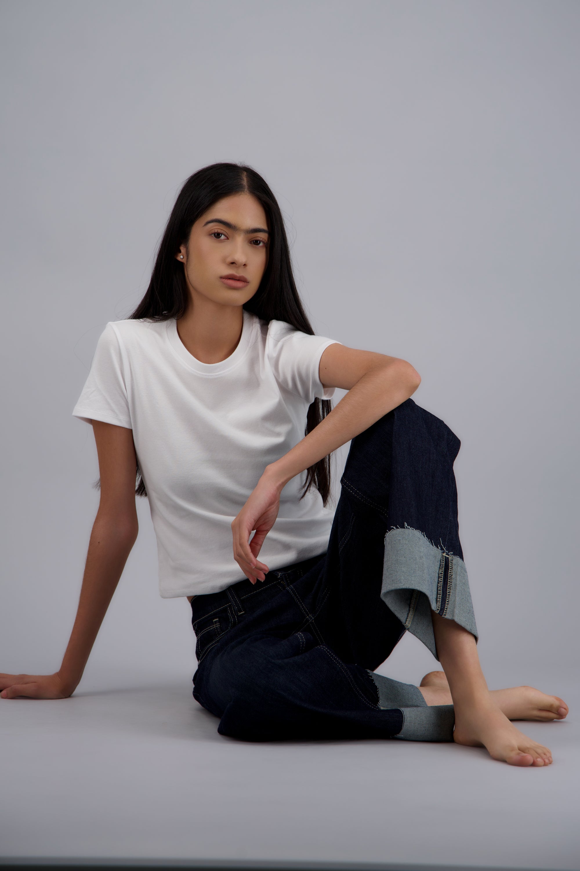 Jeans wide leg dobladillo INDIGO