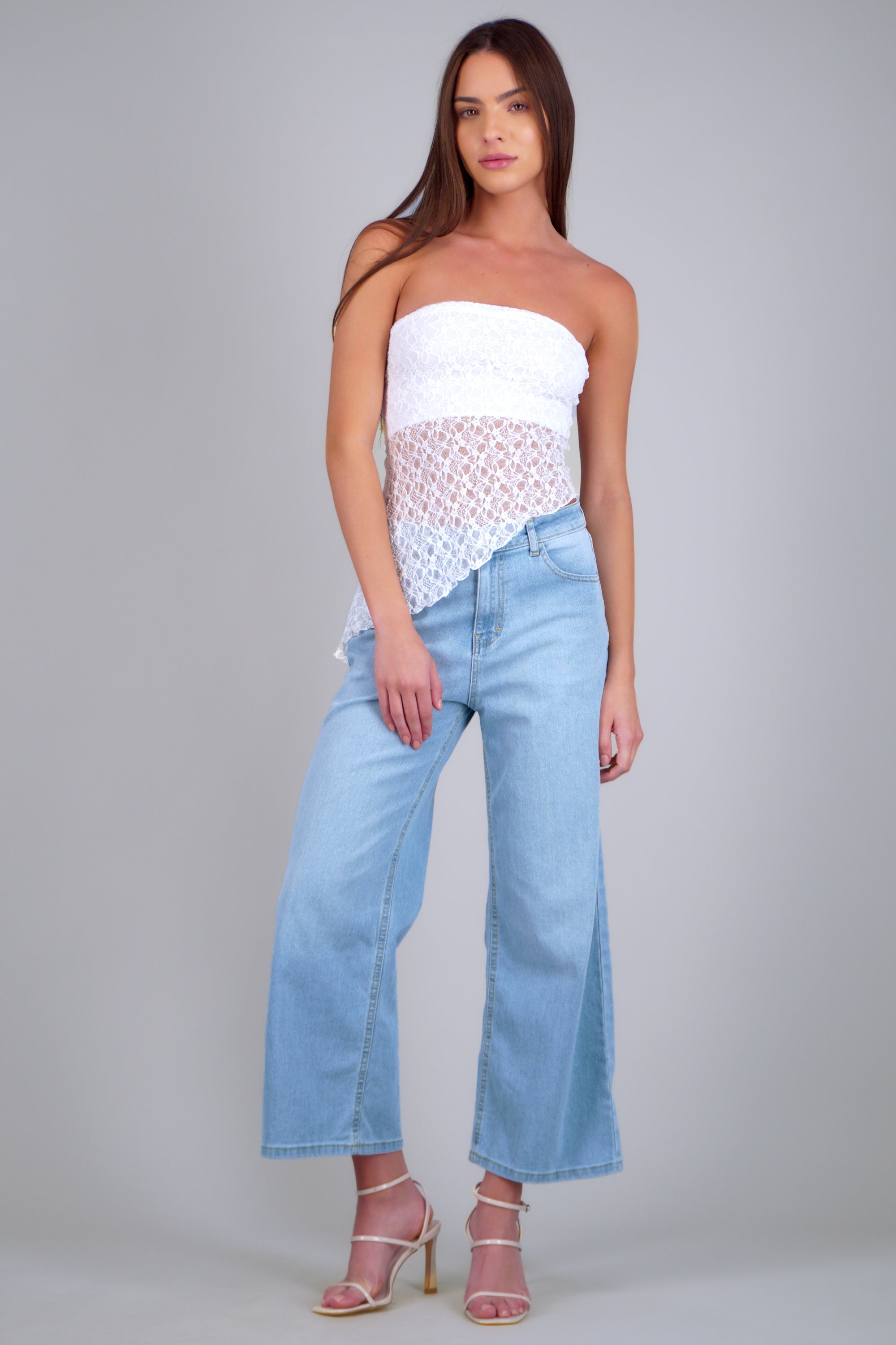 Jeans cropped amplios LIGHT WASH