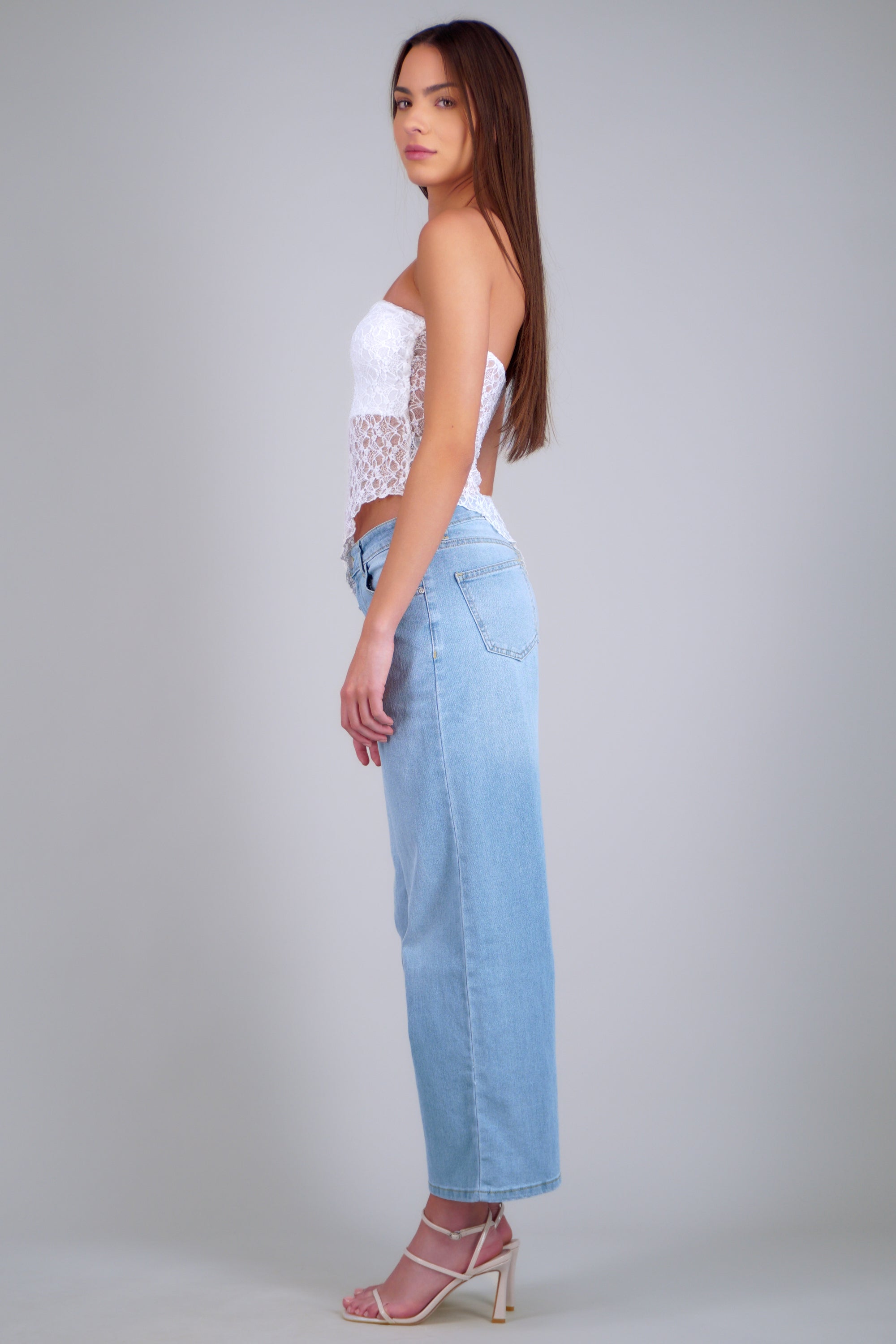 Jeans cropped amplios LIGHT WASH