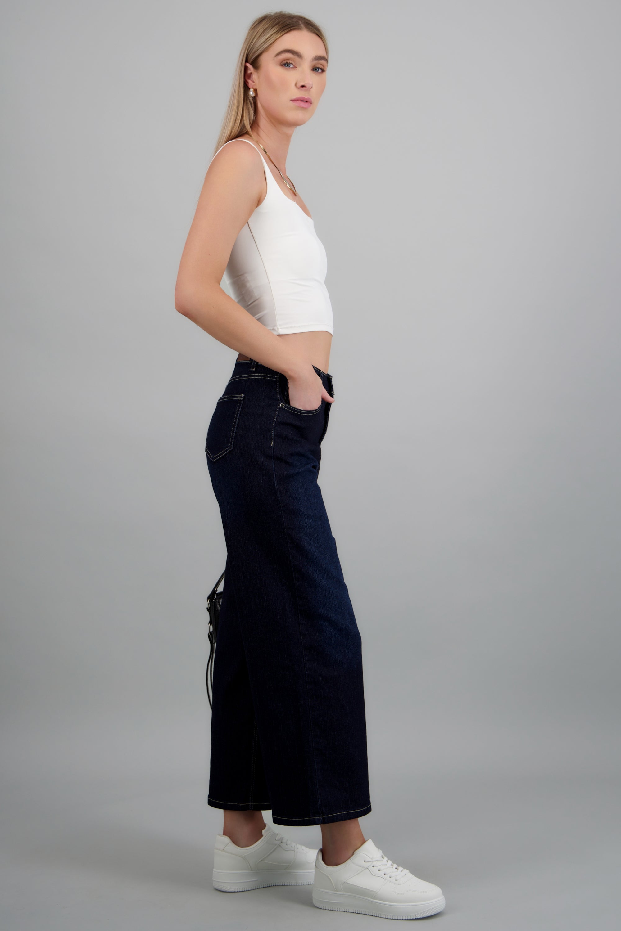 Jeans cropped amplios INDIGO