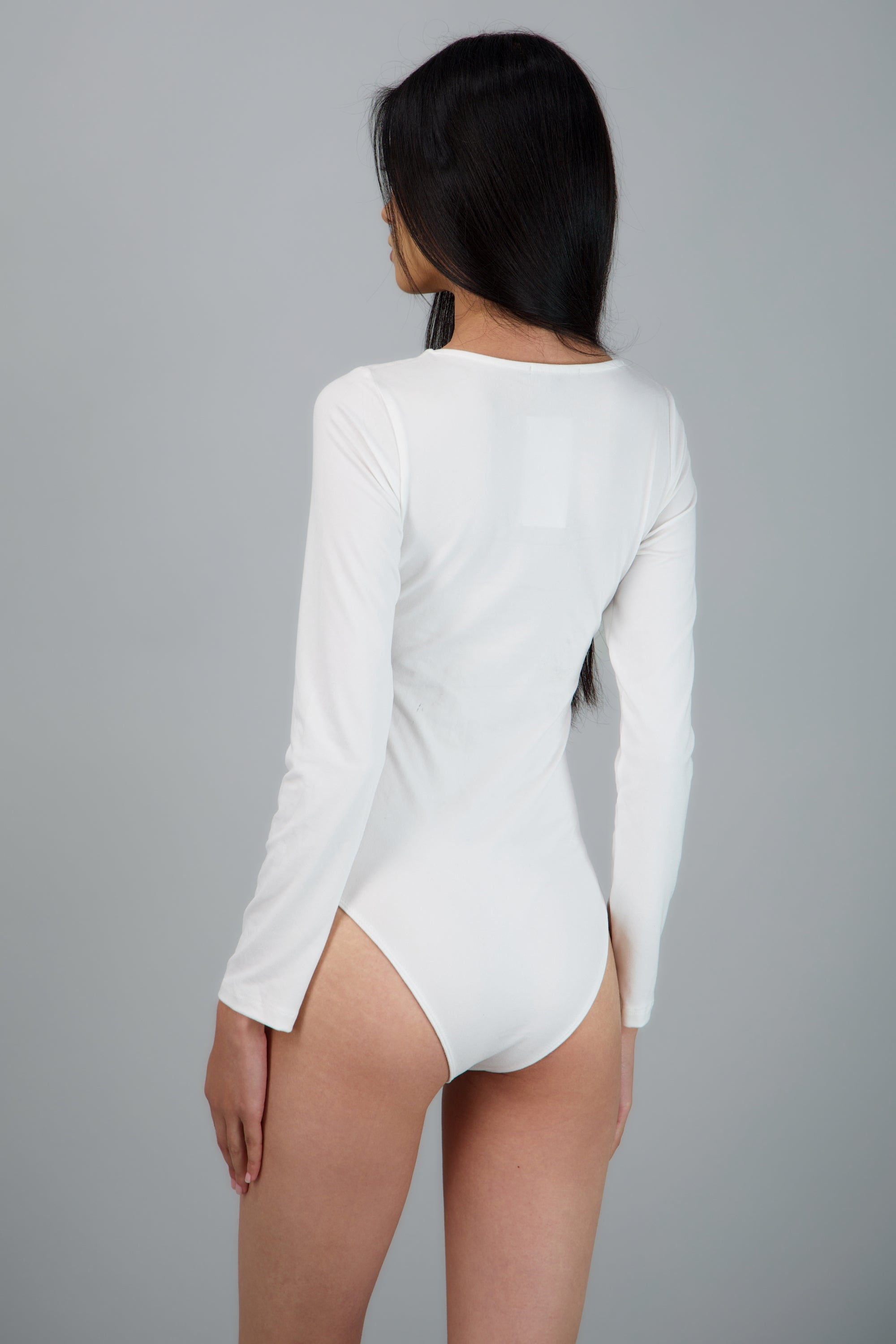 Body manga larga escote redondo BLANCO