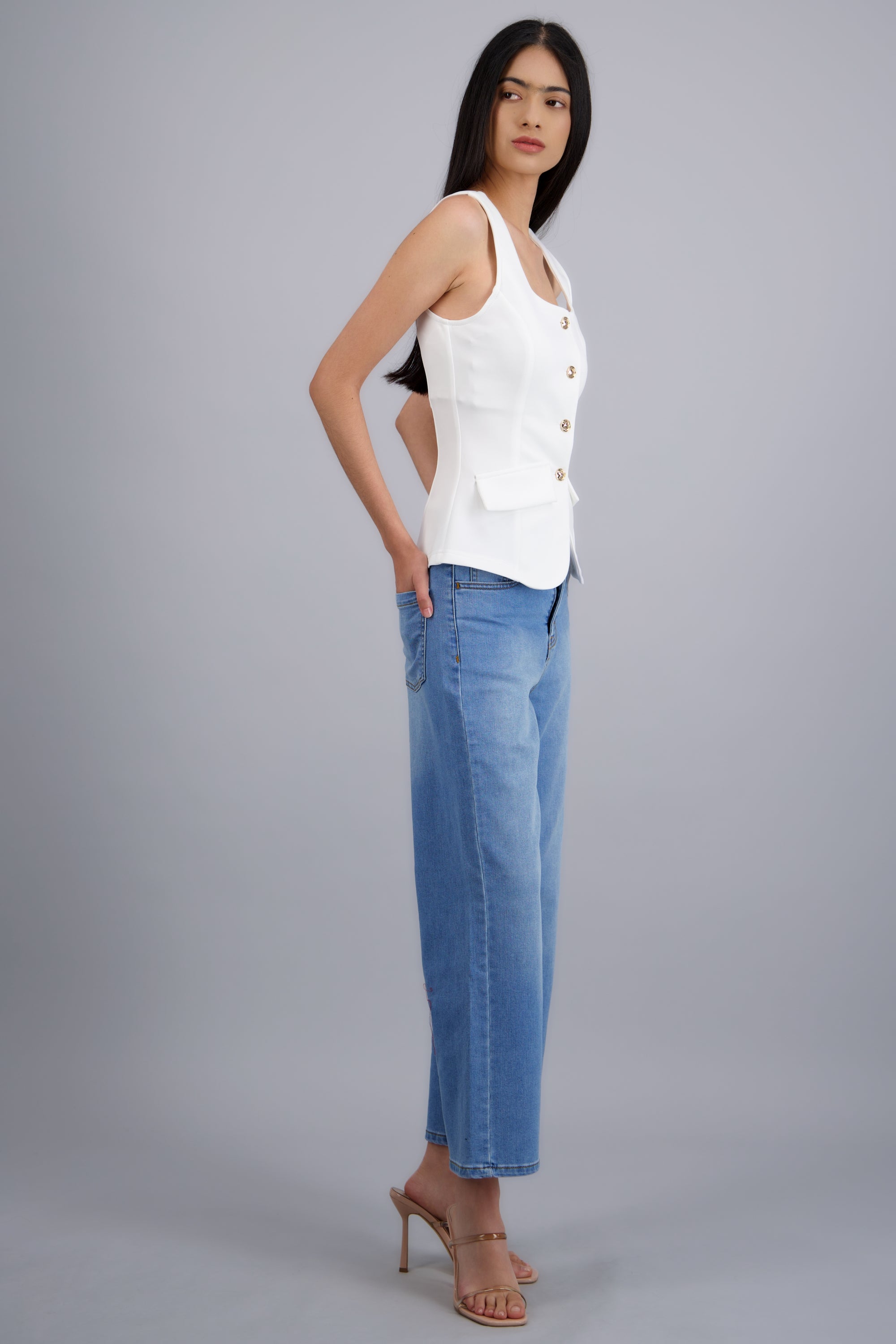 Jeans cropped slim LIGHT WASH