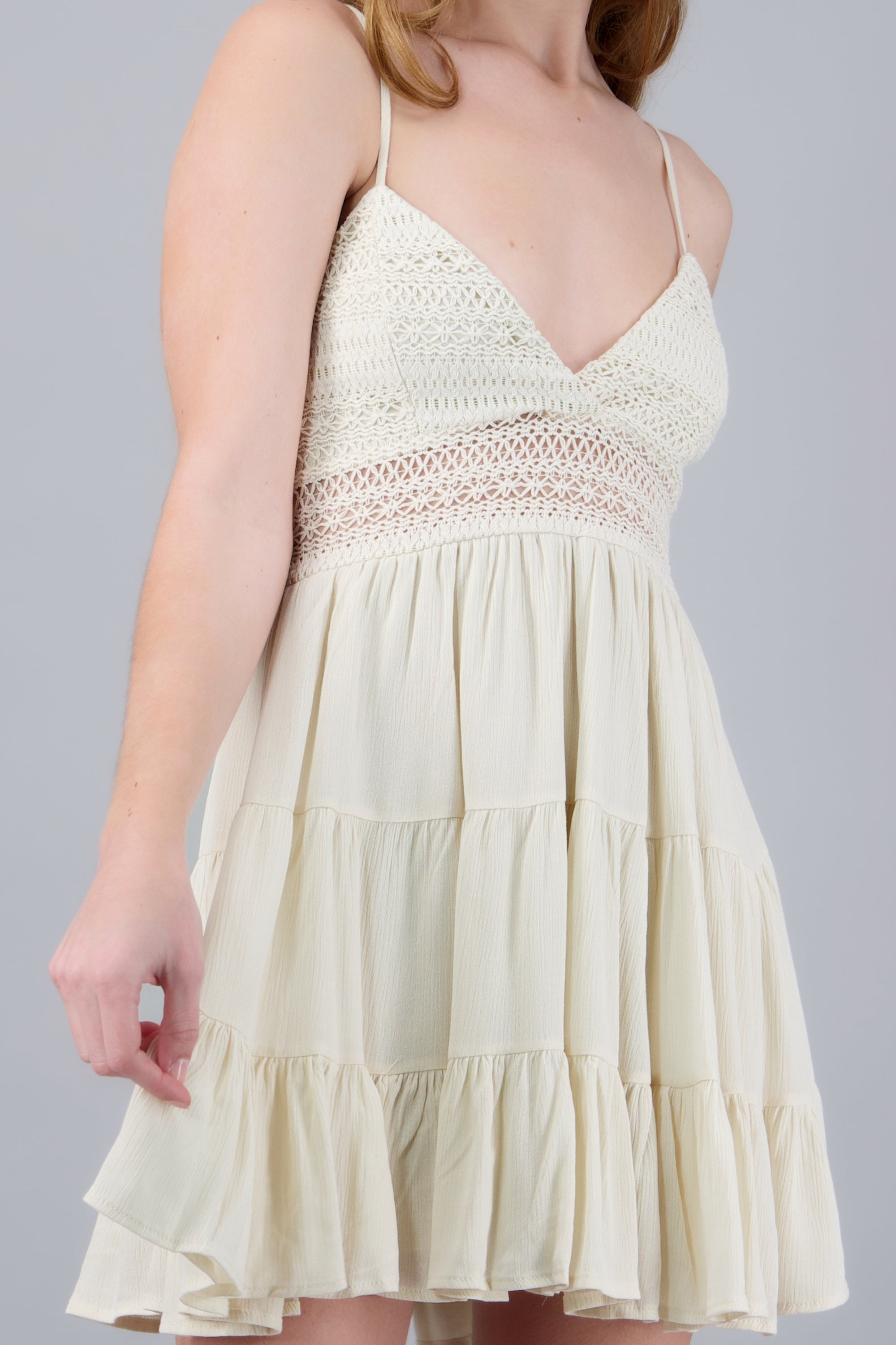 Vestido mini con crochet ARENA