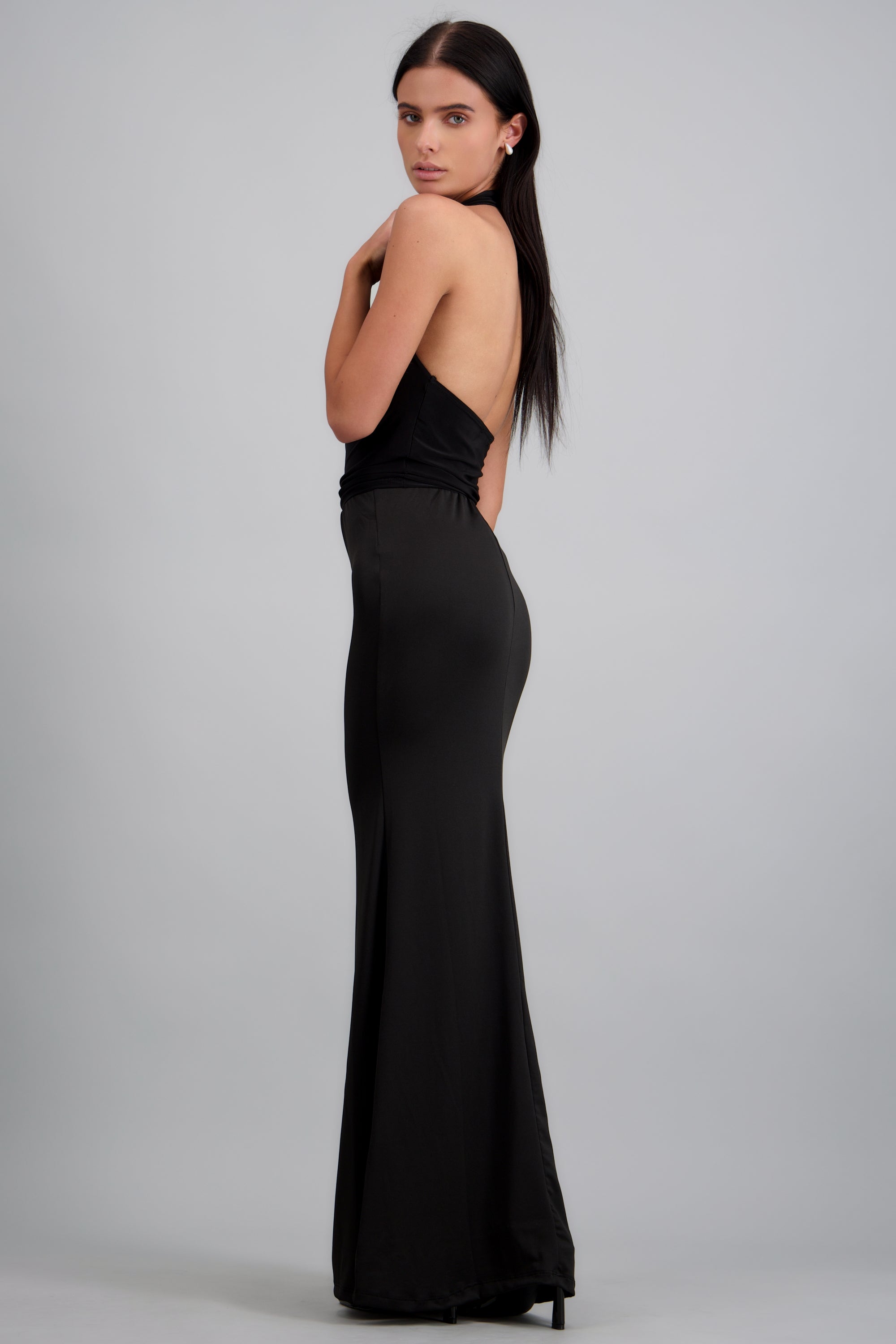 Falda maxi lisa NEGRO