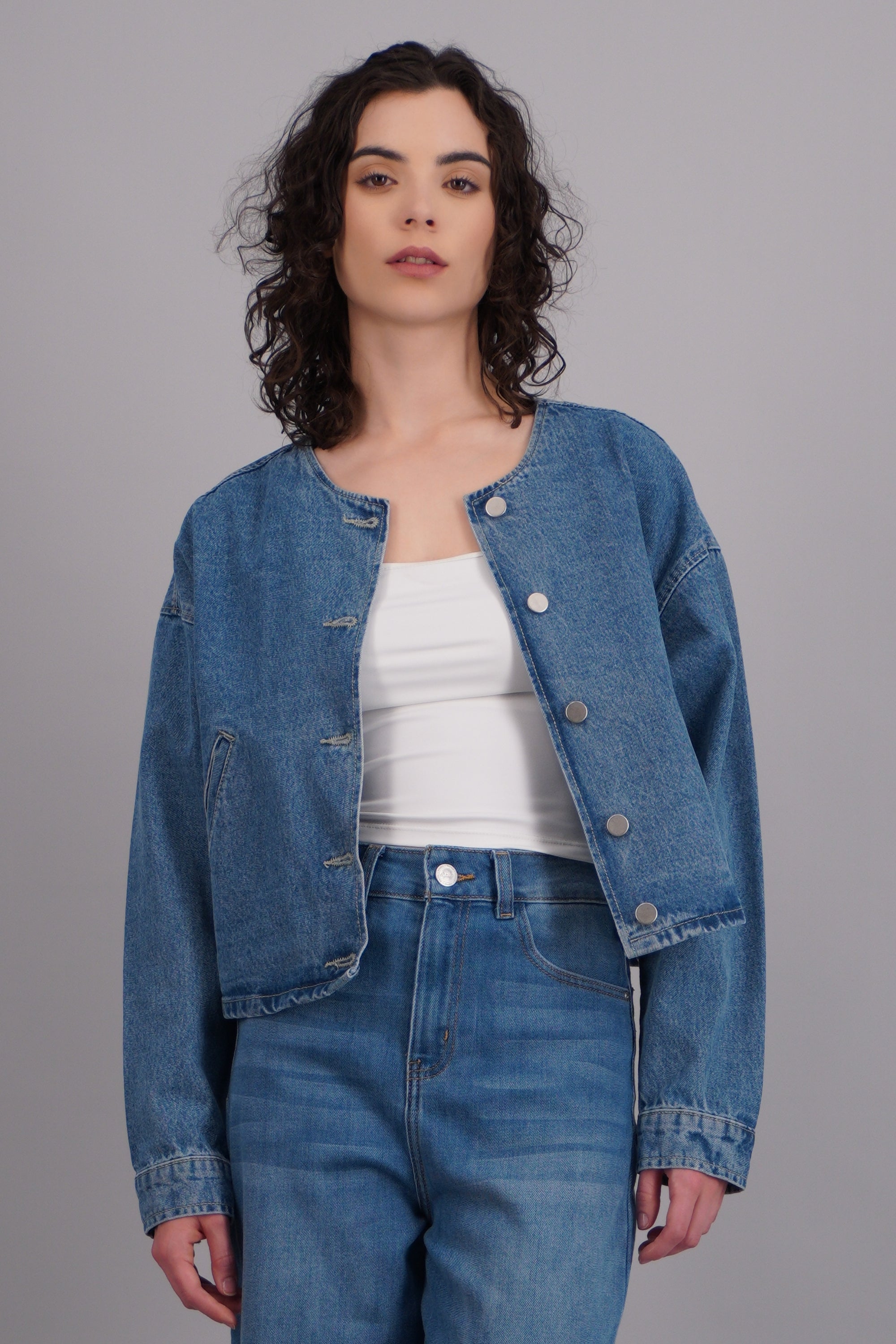 Chamarra denim bomber LIGHT WASH