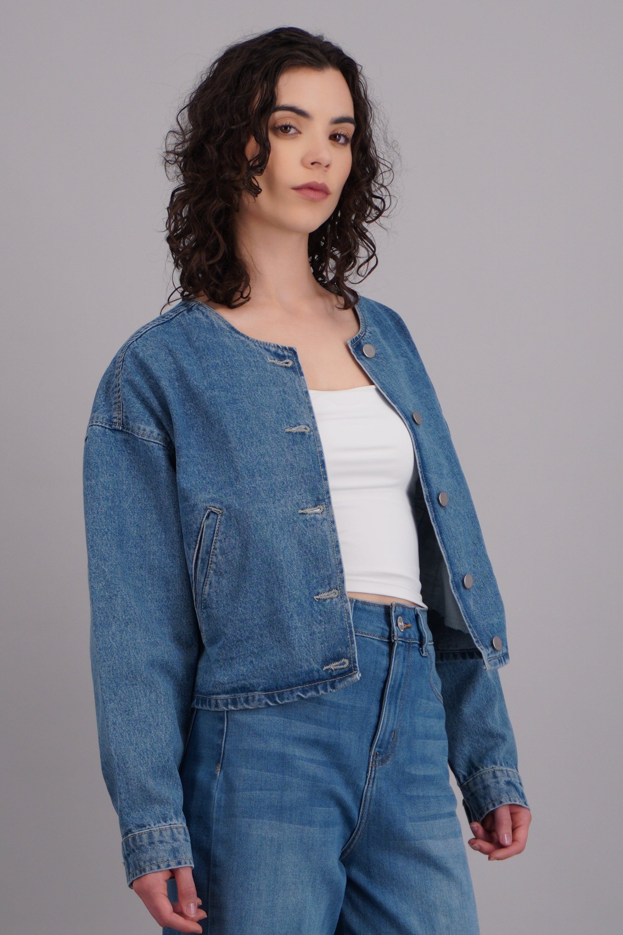 Chamarra denim bomber LIGHT WASH