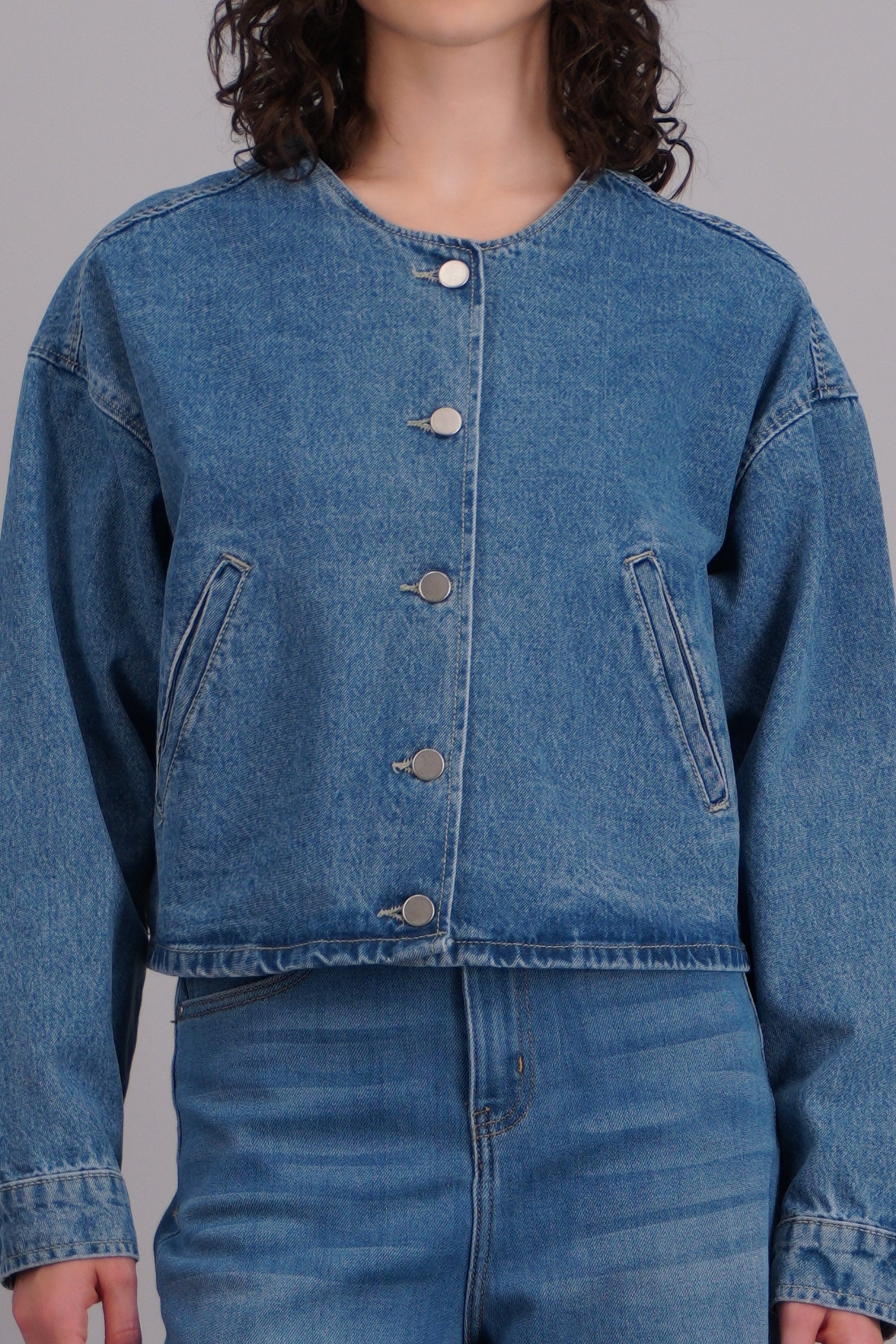 Chamarra denim bomber LIGHT WASH
