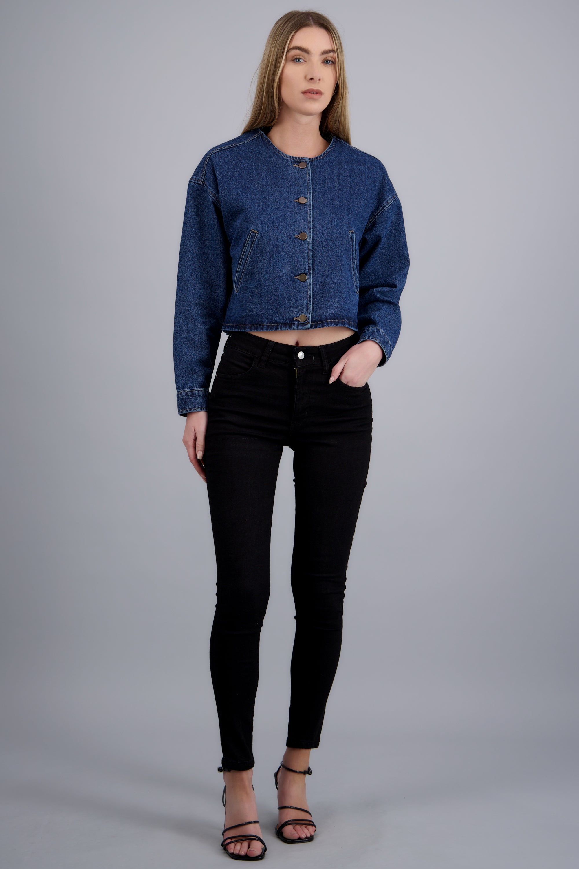 Chamarra denim bomber DARK WASH