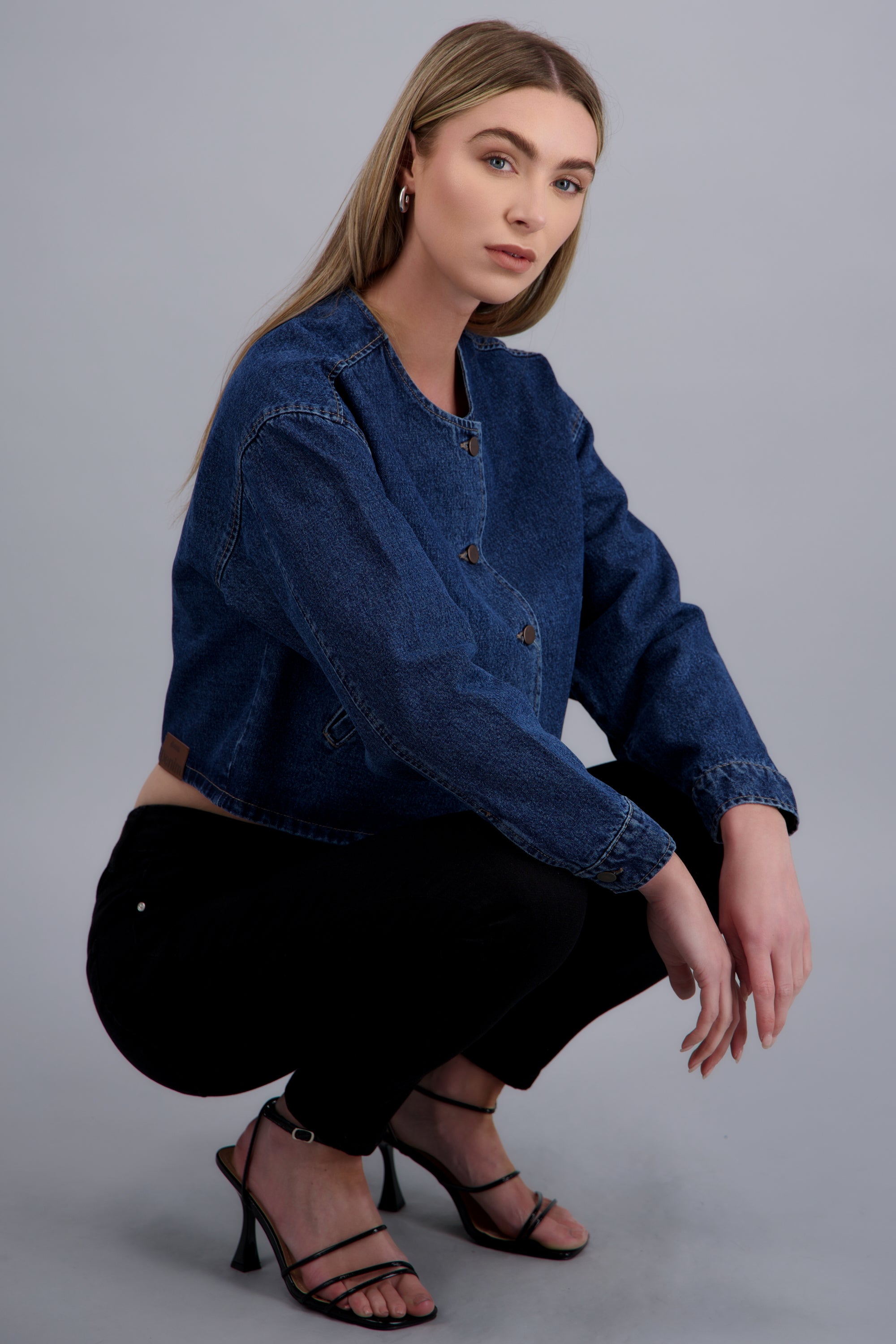Chamarra denim bomber DARK WASH