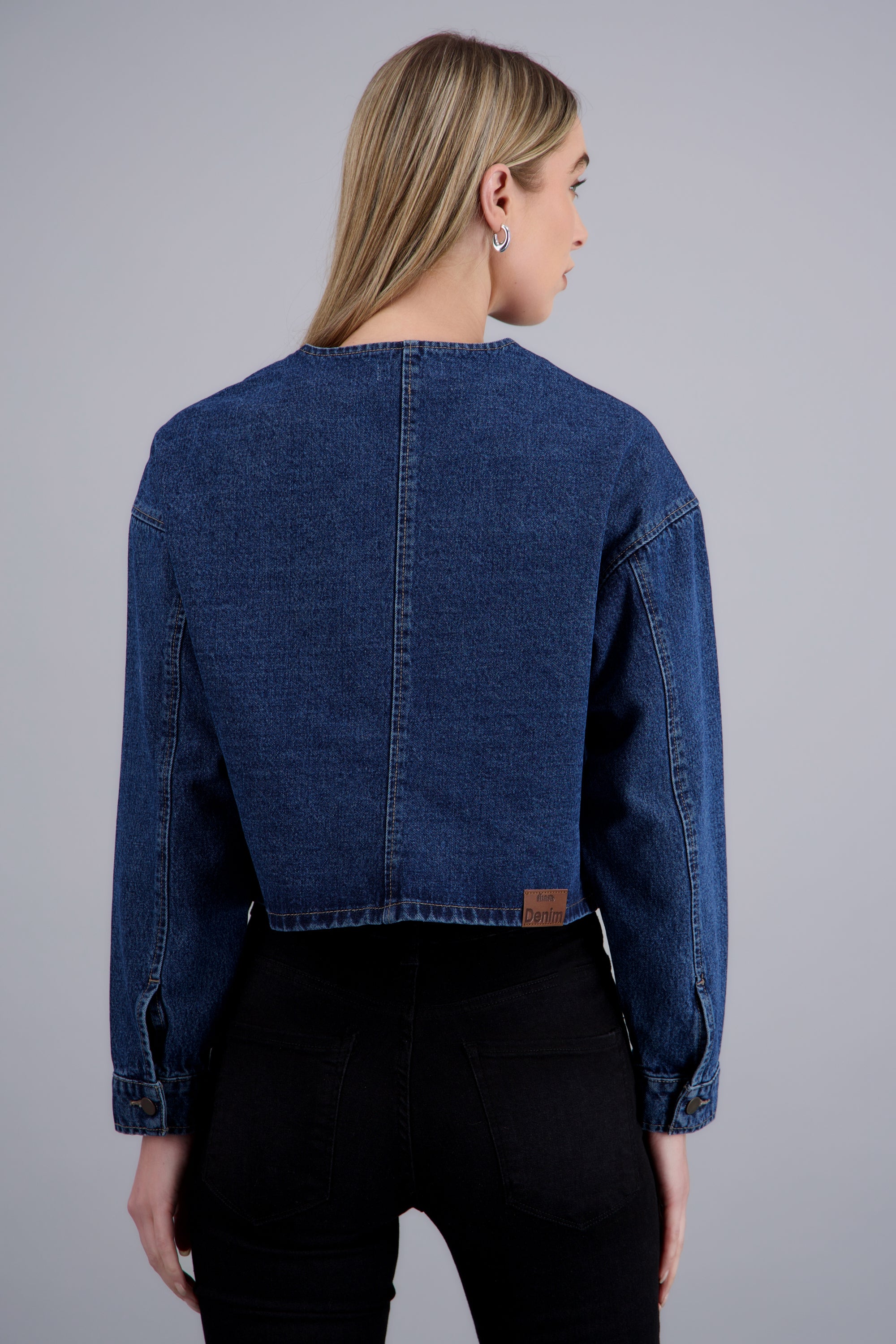 Chamarra denim bomber DARK WASH