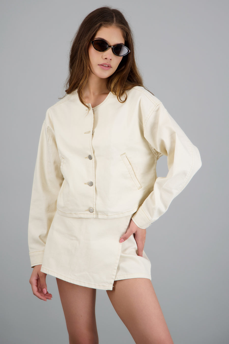 Chamarra denim bomber