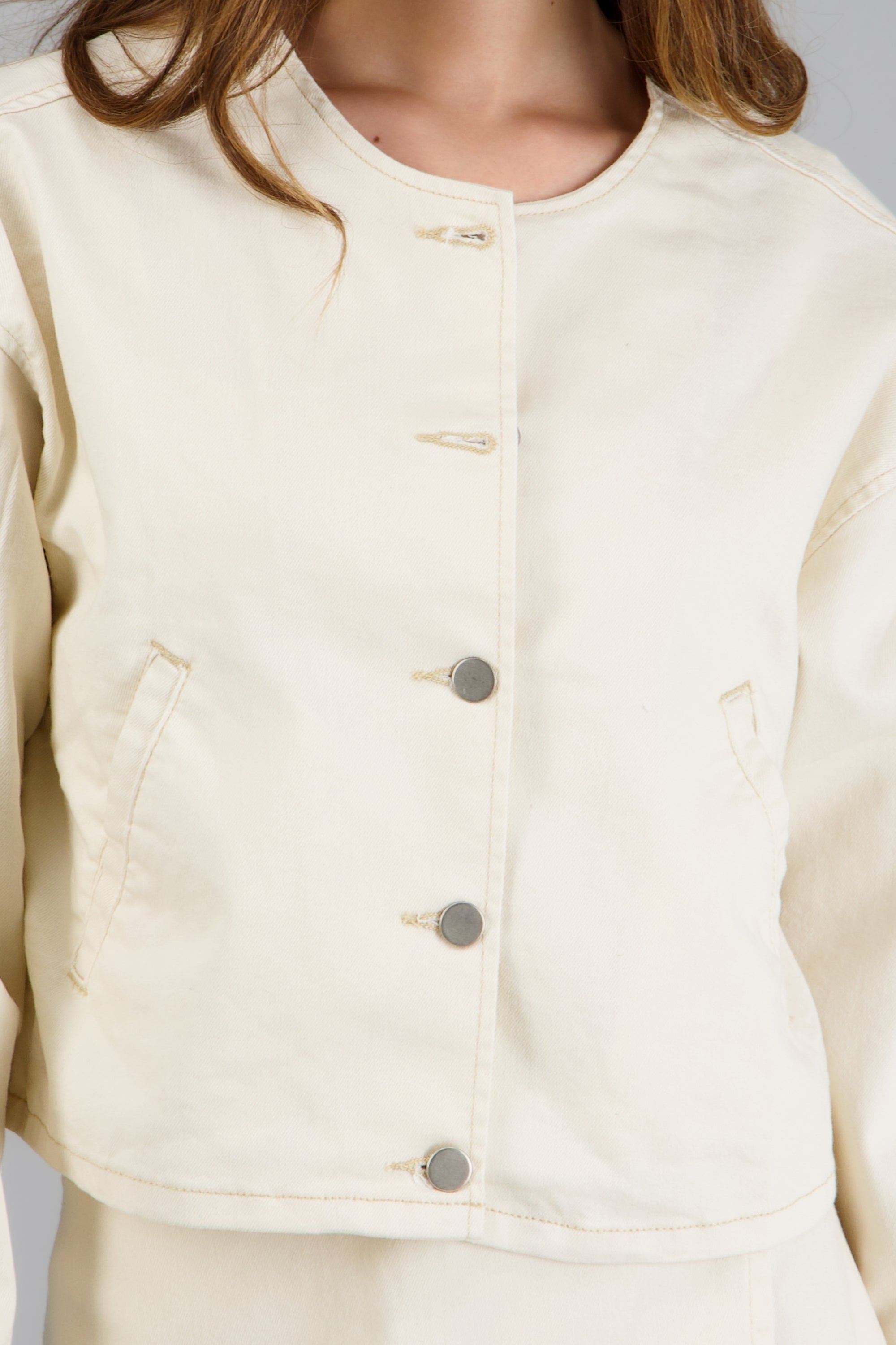 Chamarra denim bomber HUESO