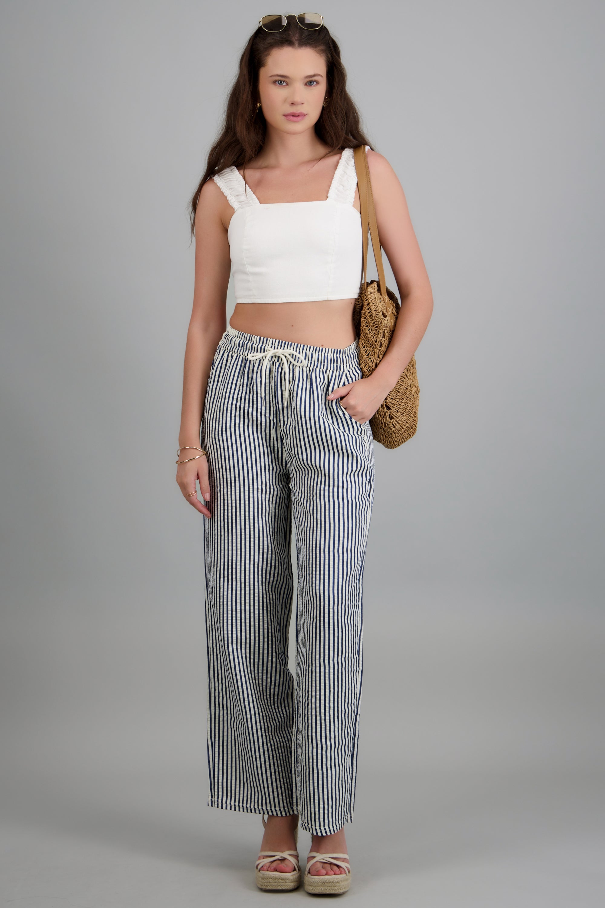 Pantalon rayas con jareta MARINO COMBO