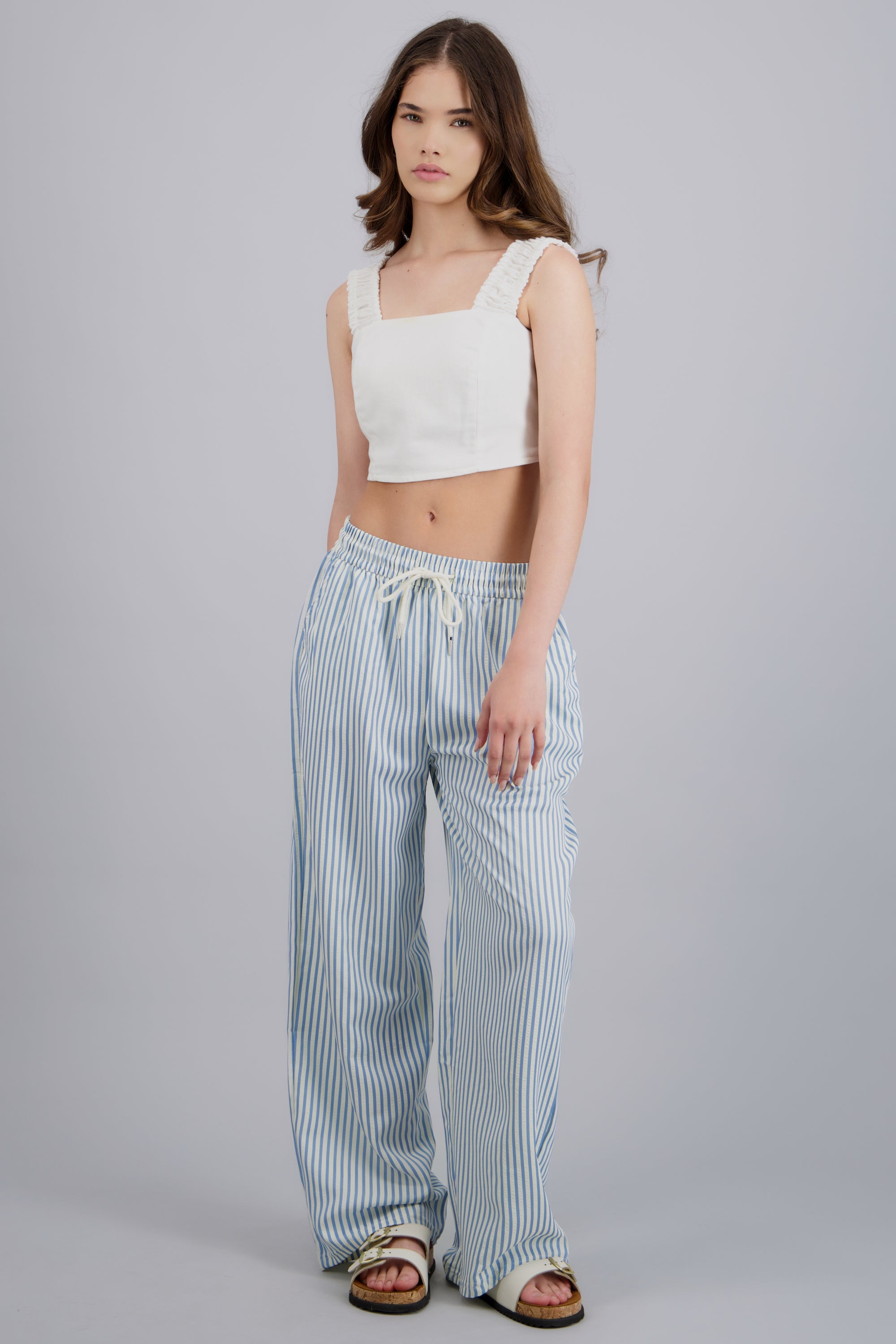 Pantalon rayas con jareta AZUL COMBO