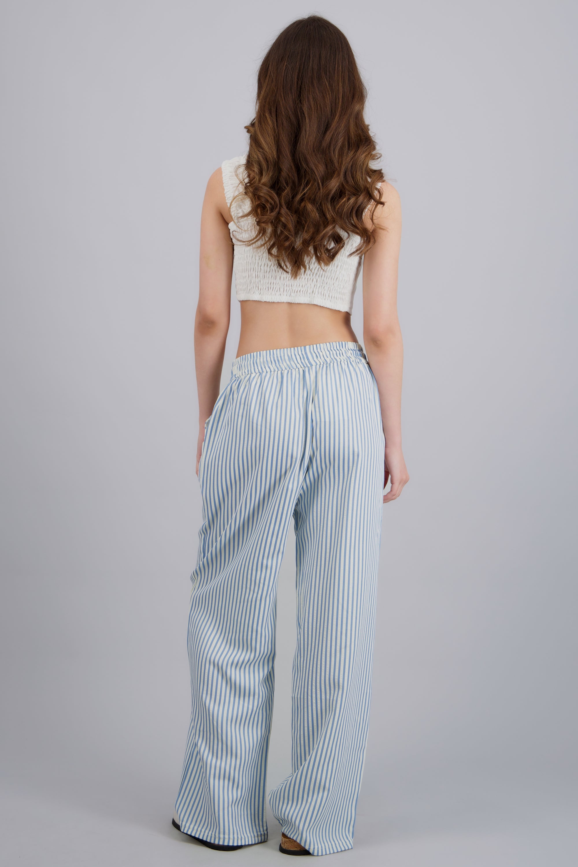 Pantalon rayas con jareta AZUL COMBO
