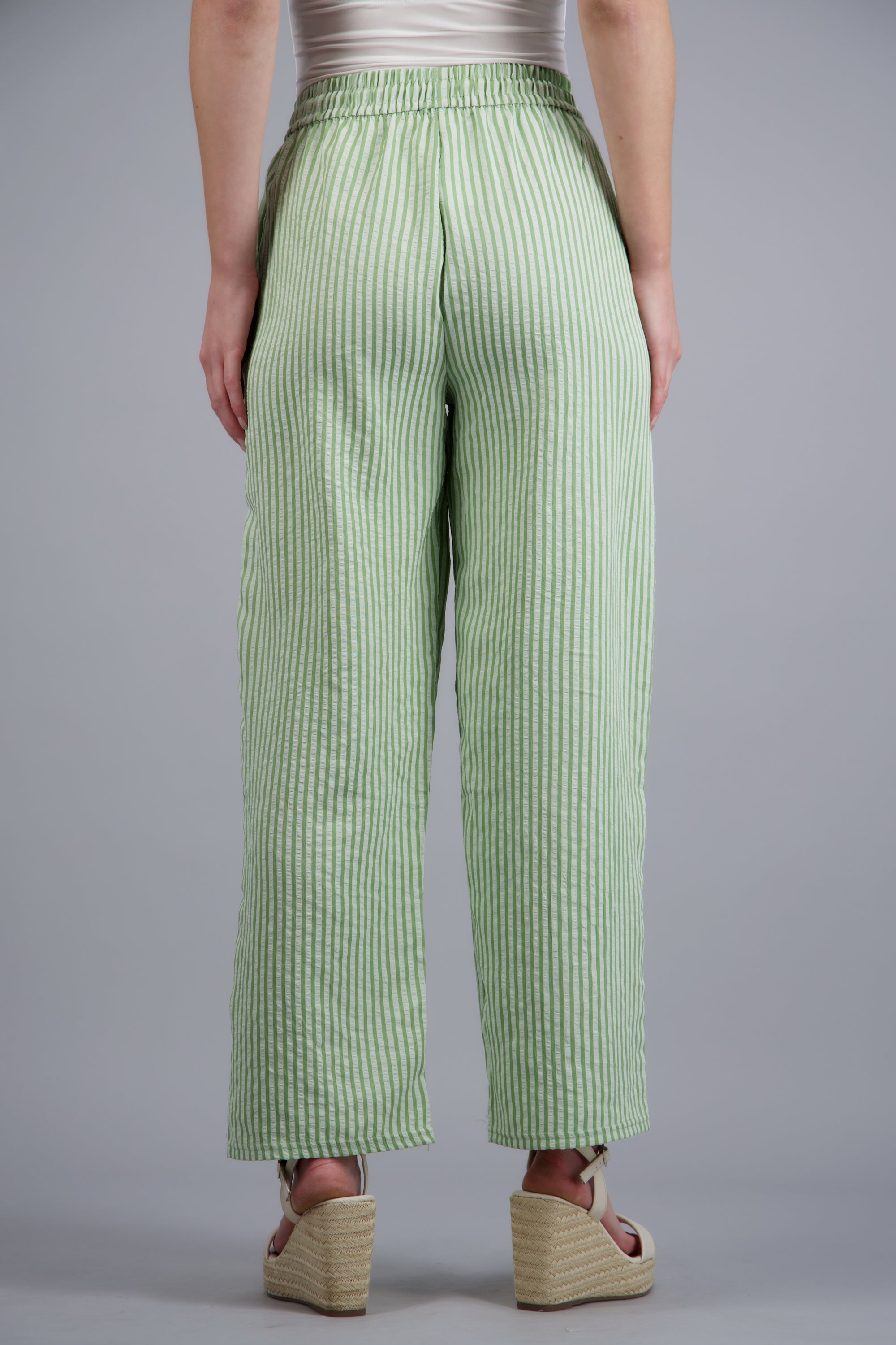 Pantalon rayas con jareta VERDE COMBO