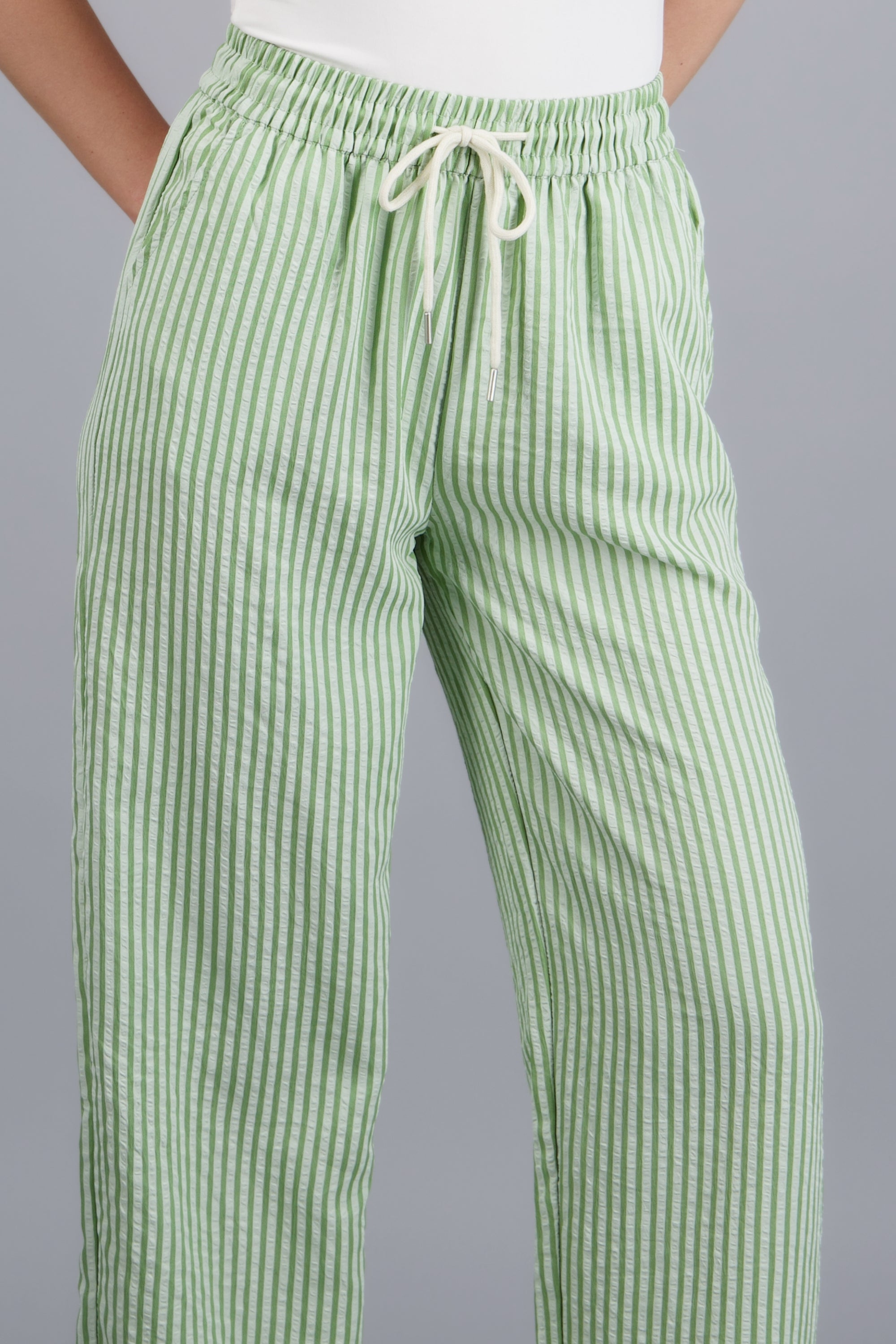 Pantalon rayas con jareta VERDE COMBO