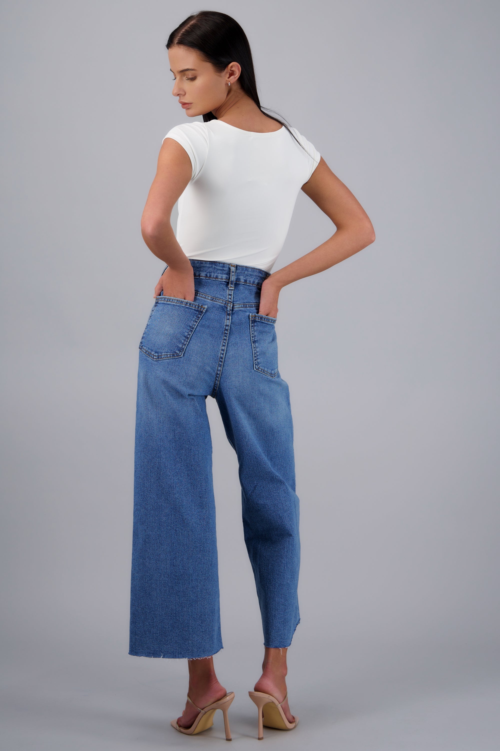 Jeans culotte al corte LIGHT WASH