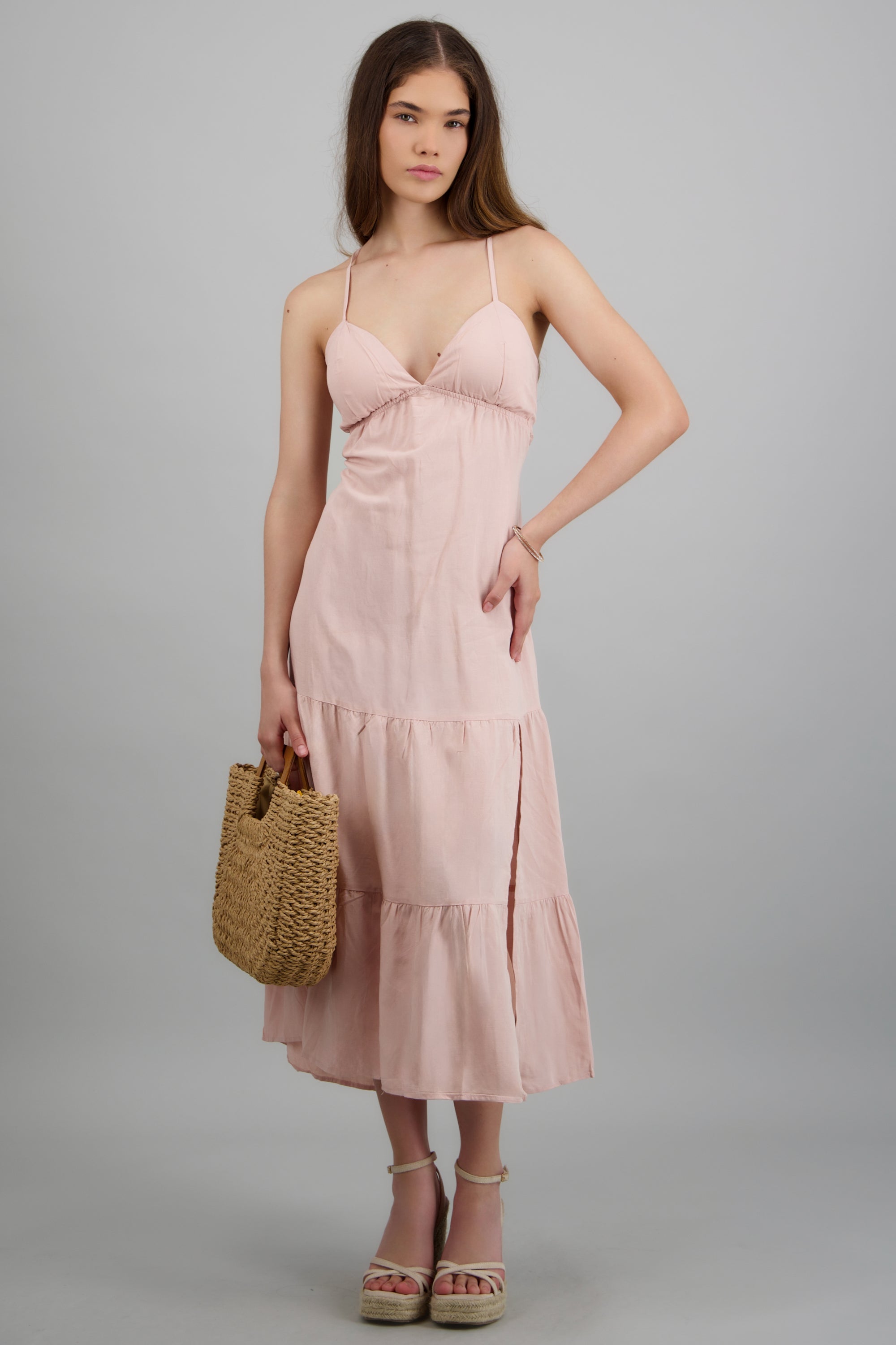 Vestido maxi tirantes PALO DE ROSA
