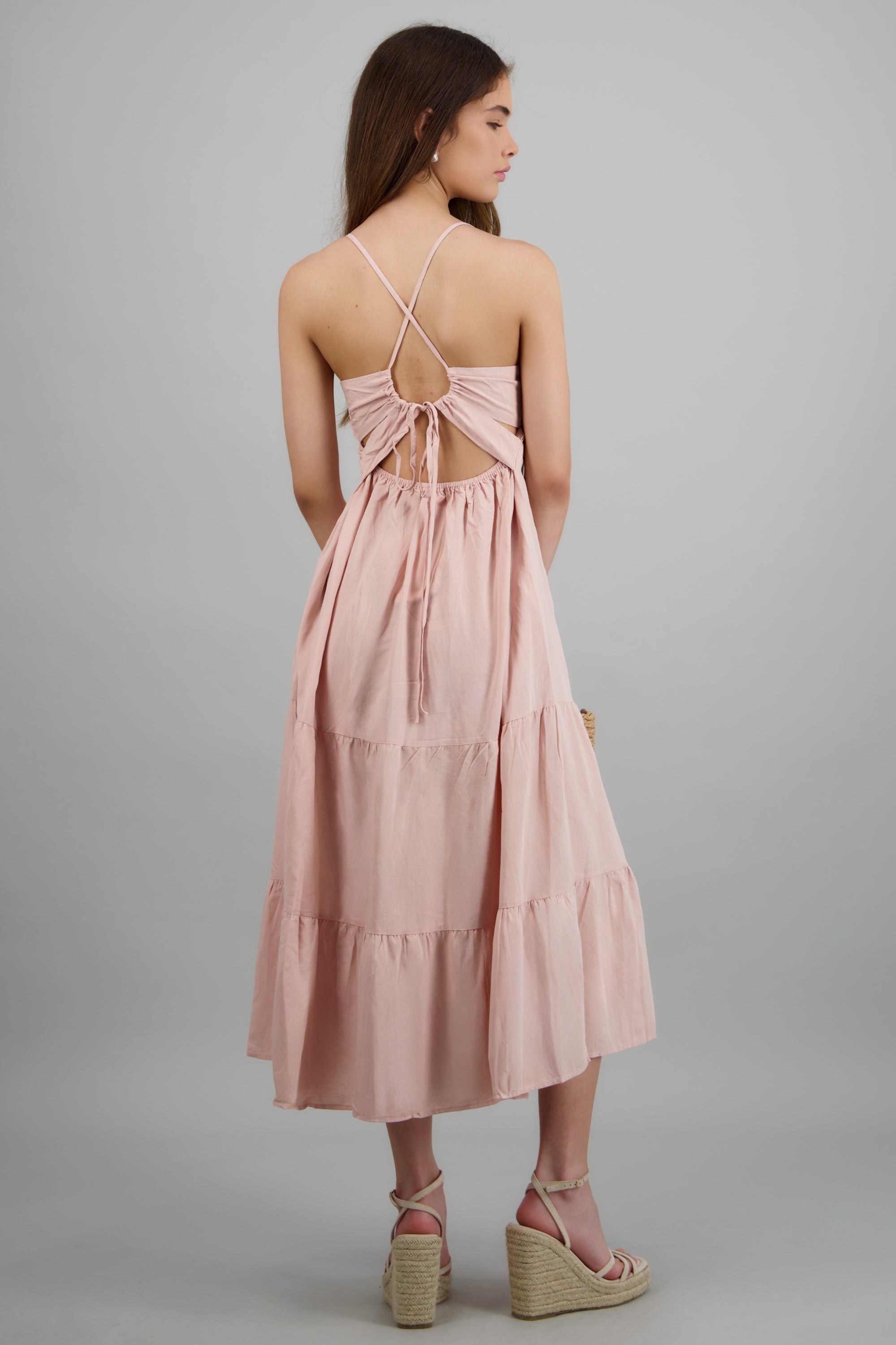 Vestido maxi tirantes PALO DE ROSA
