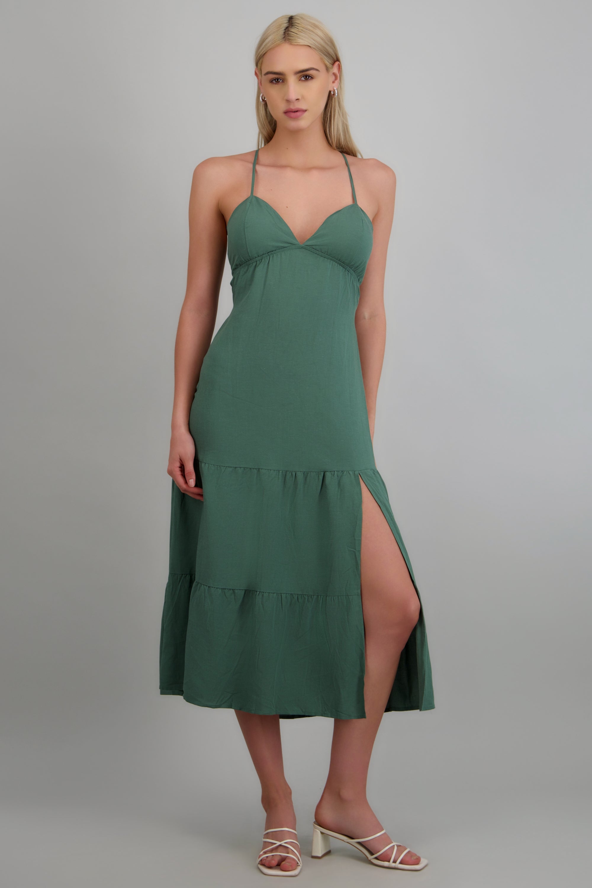 Vestido maxi tirantes OLIVO