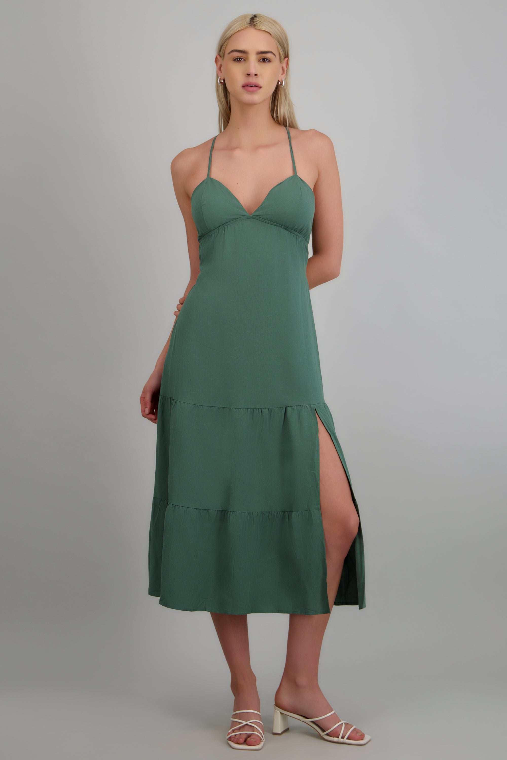 Vestido maxi tirantes OLIVO
