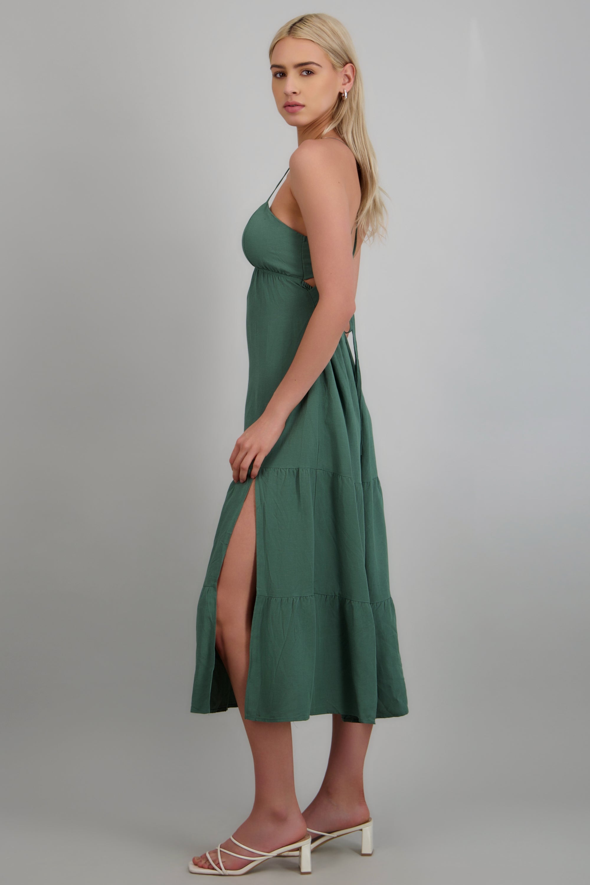Vestido maxi tirantes OLIVO