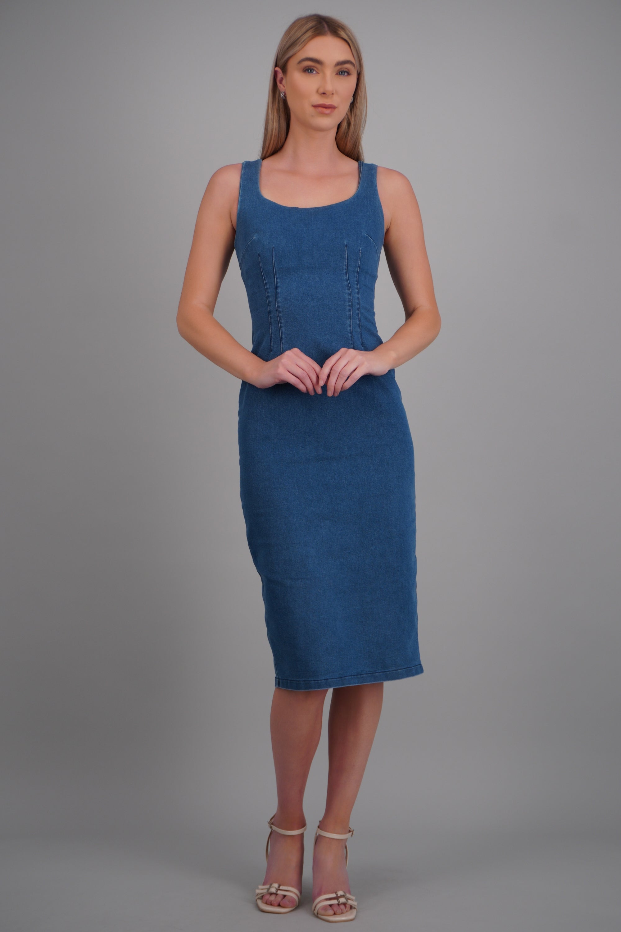 Vestido bodycon denim MEDIUM WASH
