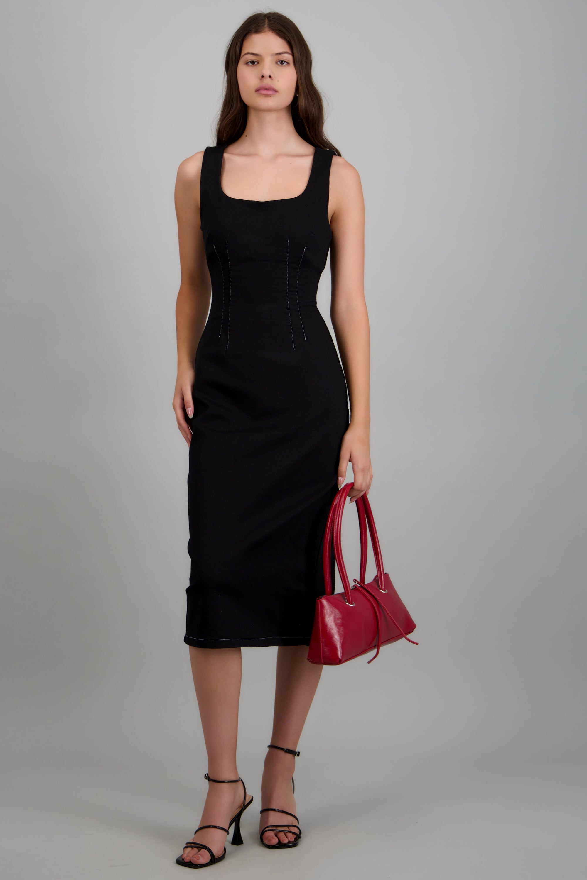 Vestido bodycon denim NEGRO